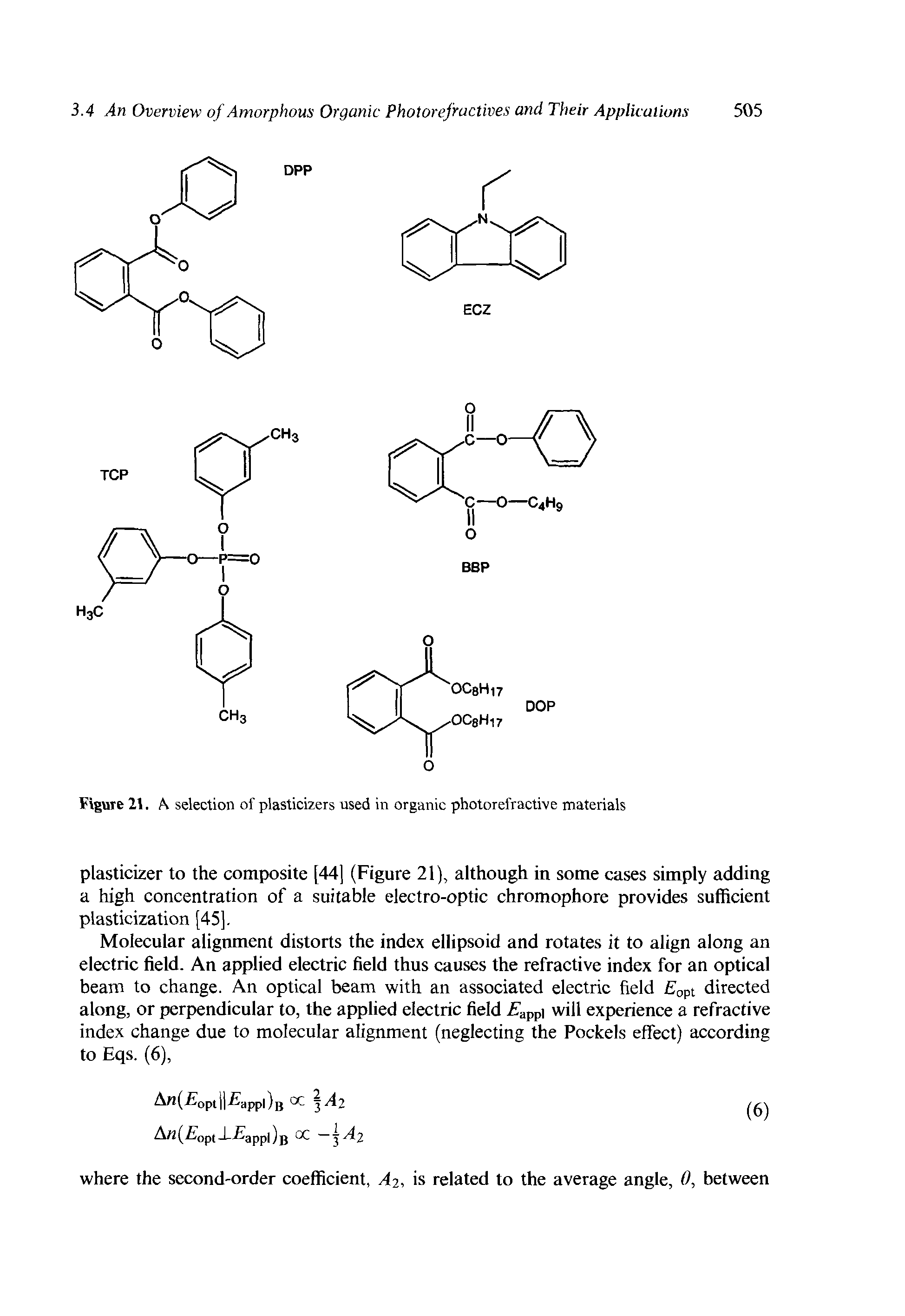 Figure 2i. A selection of plasticizers used in organic photorefractive materials...