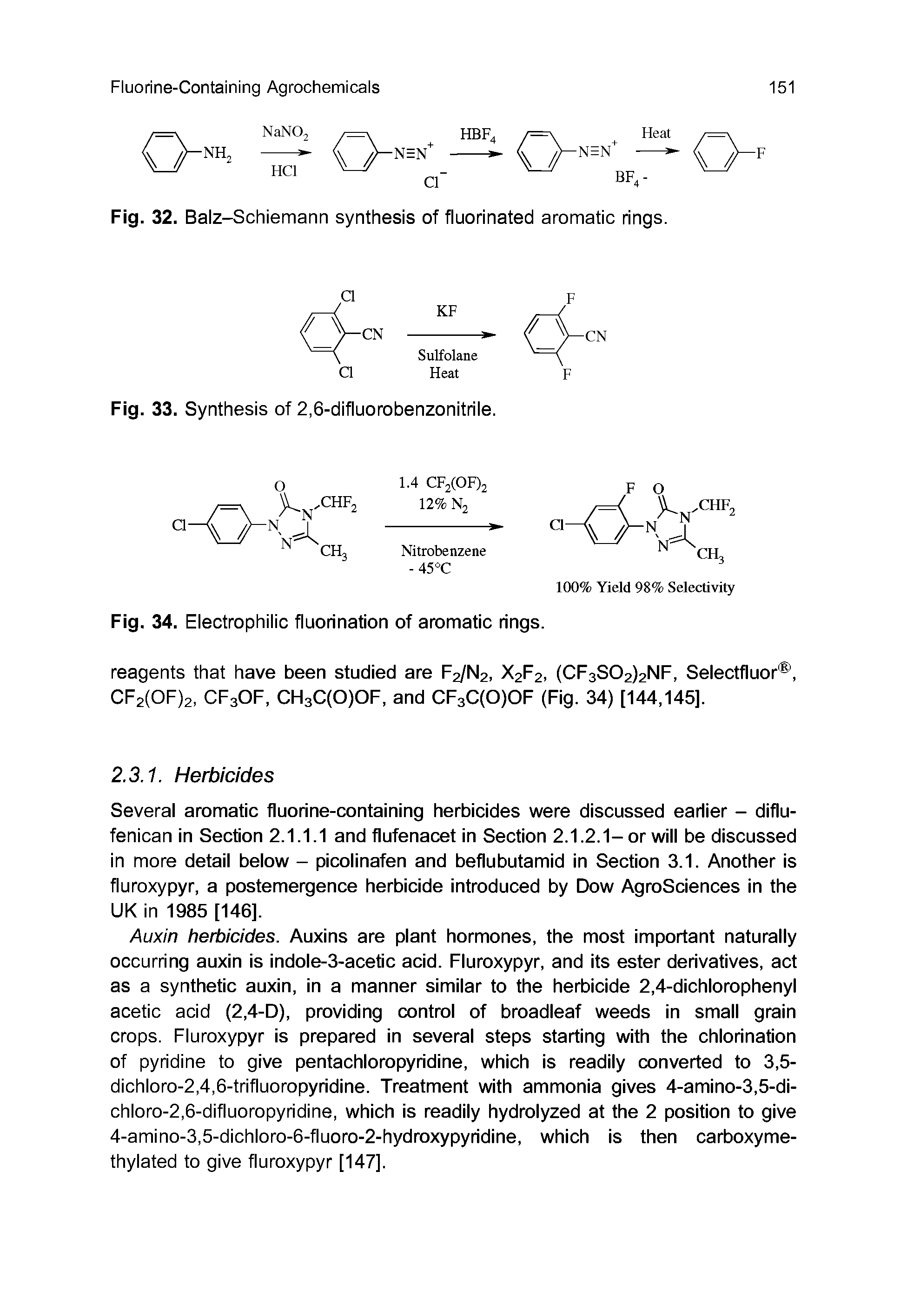 Fig. 32. Balz-Schiemann synthesis of fluorinated aromatic rings.