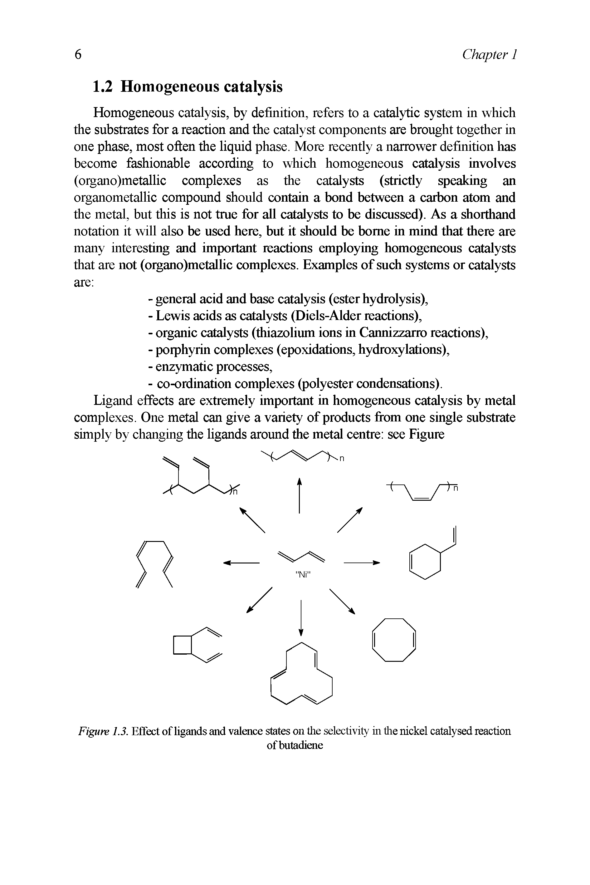 Figure 1.3. Effect of ligands and valence states on the selectivity in the nickel catalysed reaction...