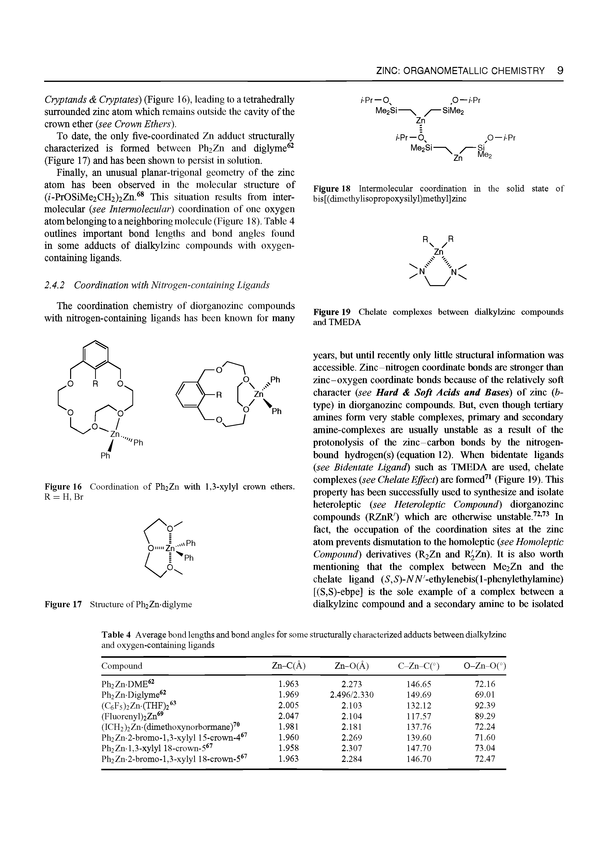 Figure 18 Intermolecular coordination in the solid state bis [(dimethylisopropoxy silyl)methyl] zinc...