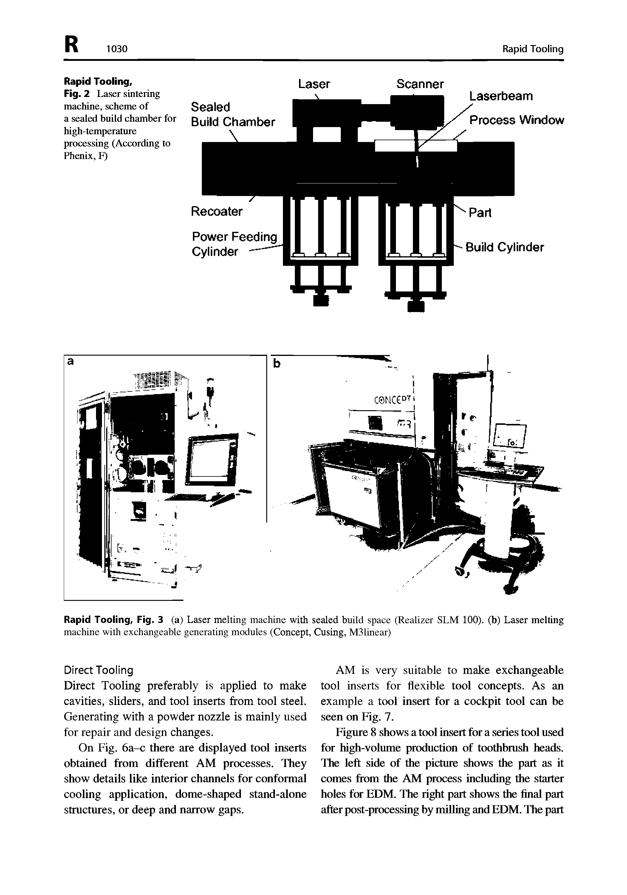 Fig. 2 Laser sintering machine, scheme of a sealed build chamber for high-temperature processing (According to Phenix, F)...