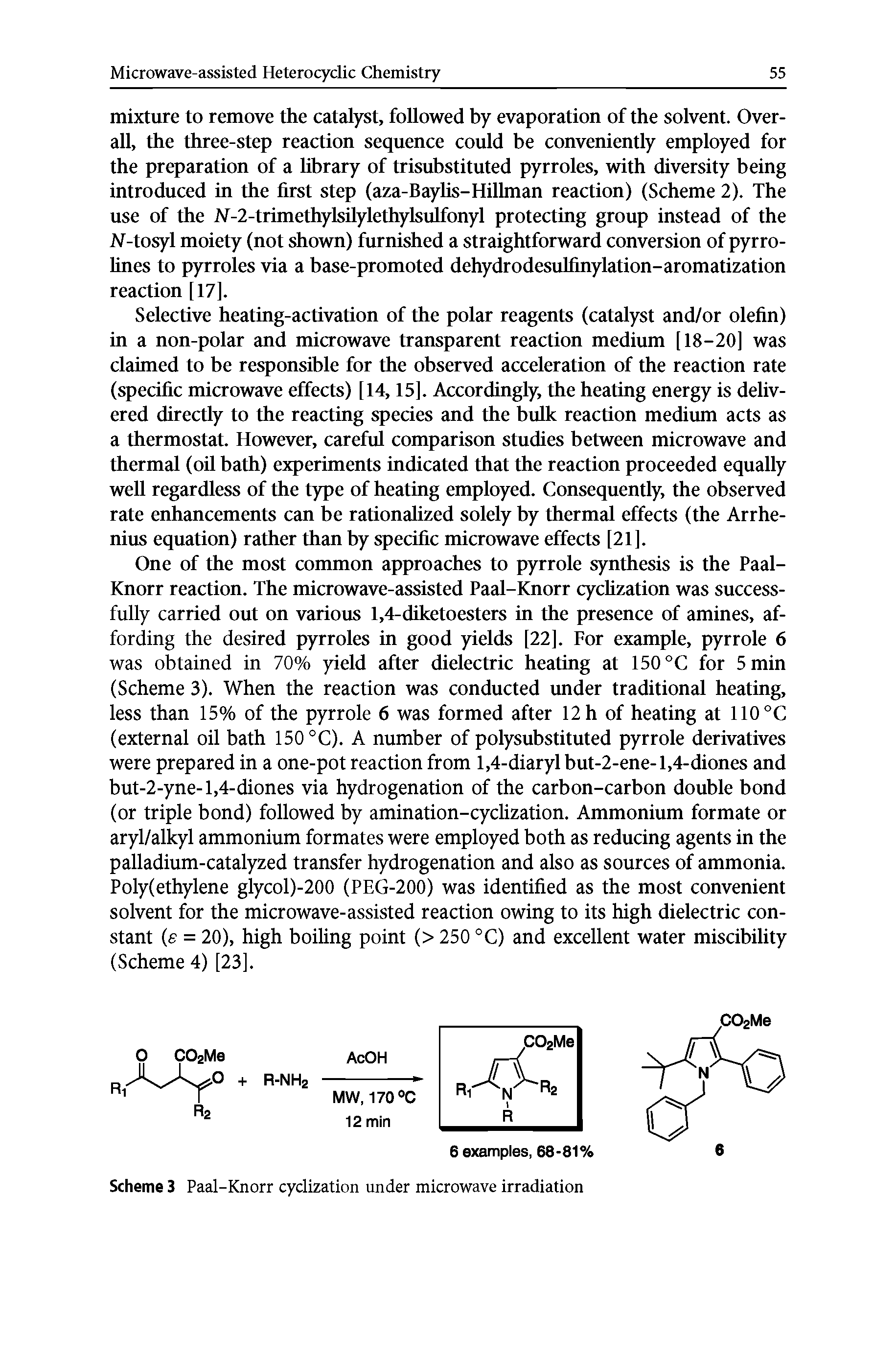 Scheme 3 Paal-Knorr cyclization under microwave irradiation...