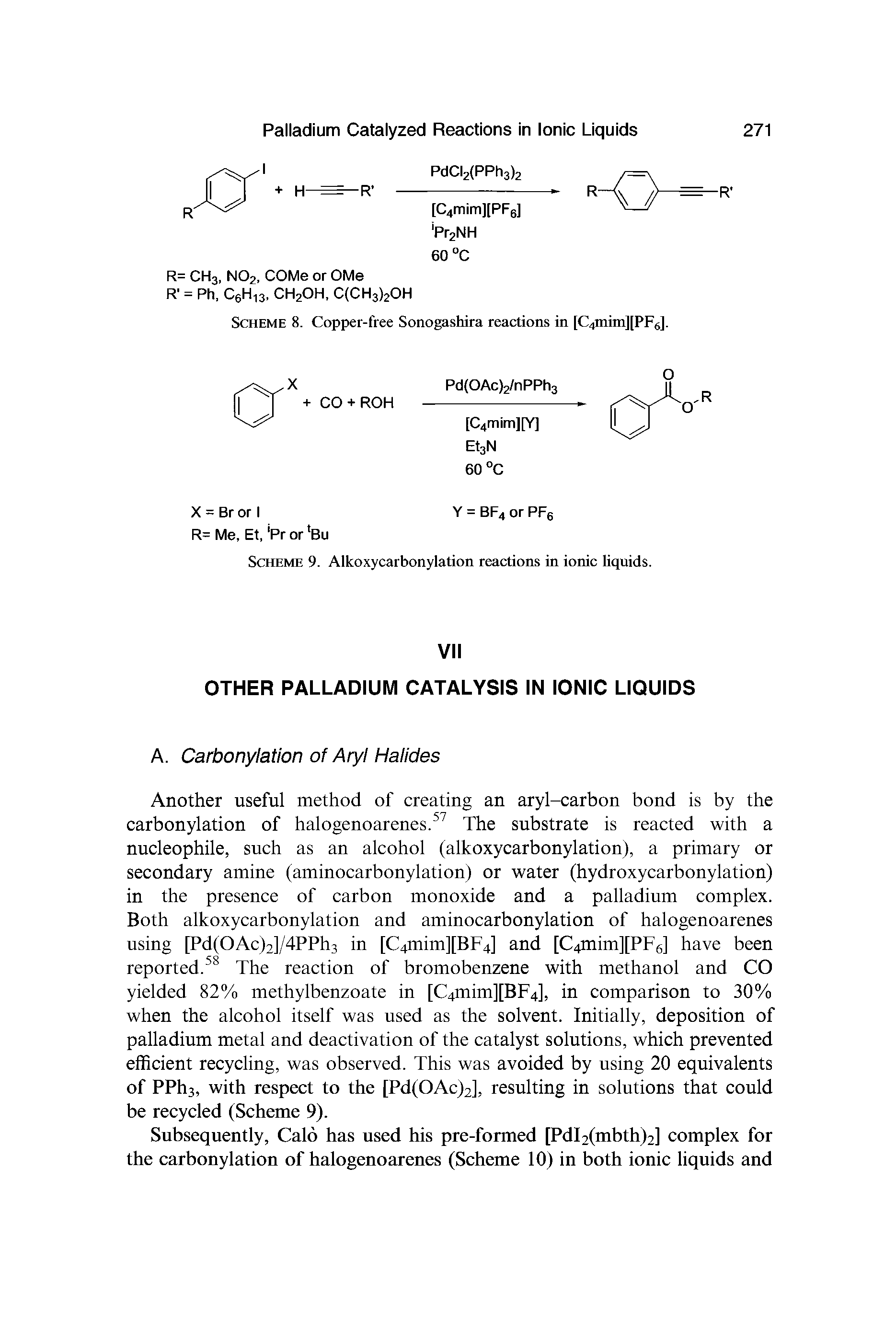 Scheme 8. Copper-free Sonogashira reactions in [C4mim][PF6].