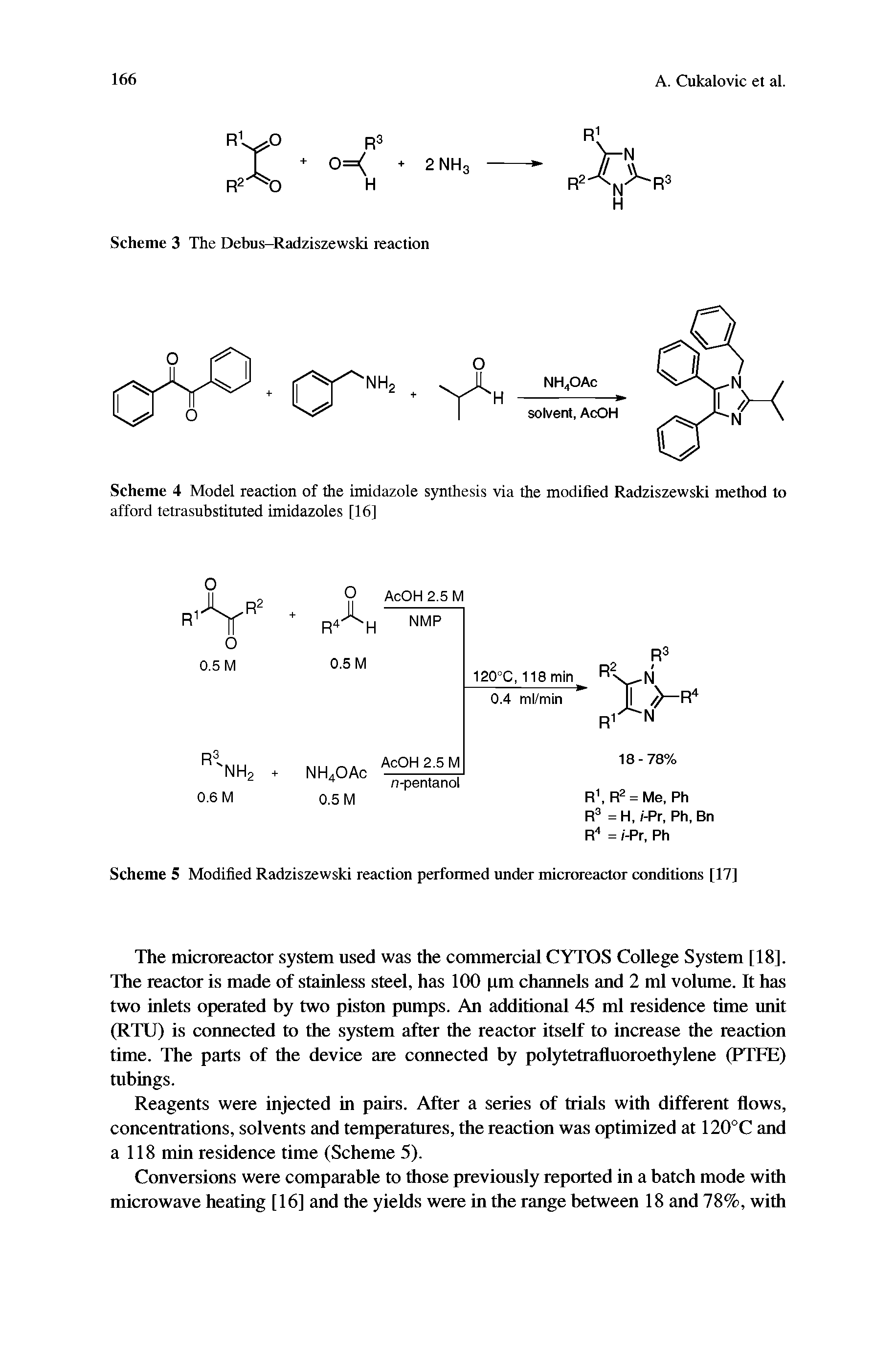 Scheme 5 Modified Radziszewski reaction performed under microreactor conditions [17]...