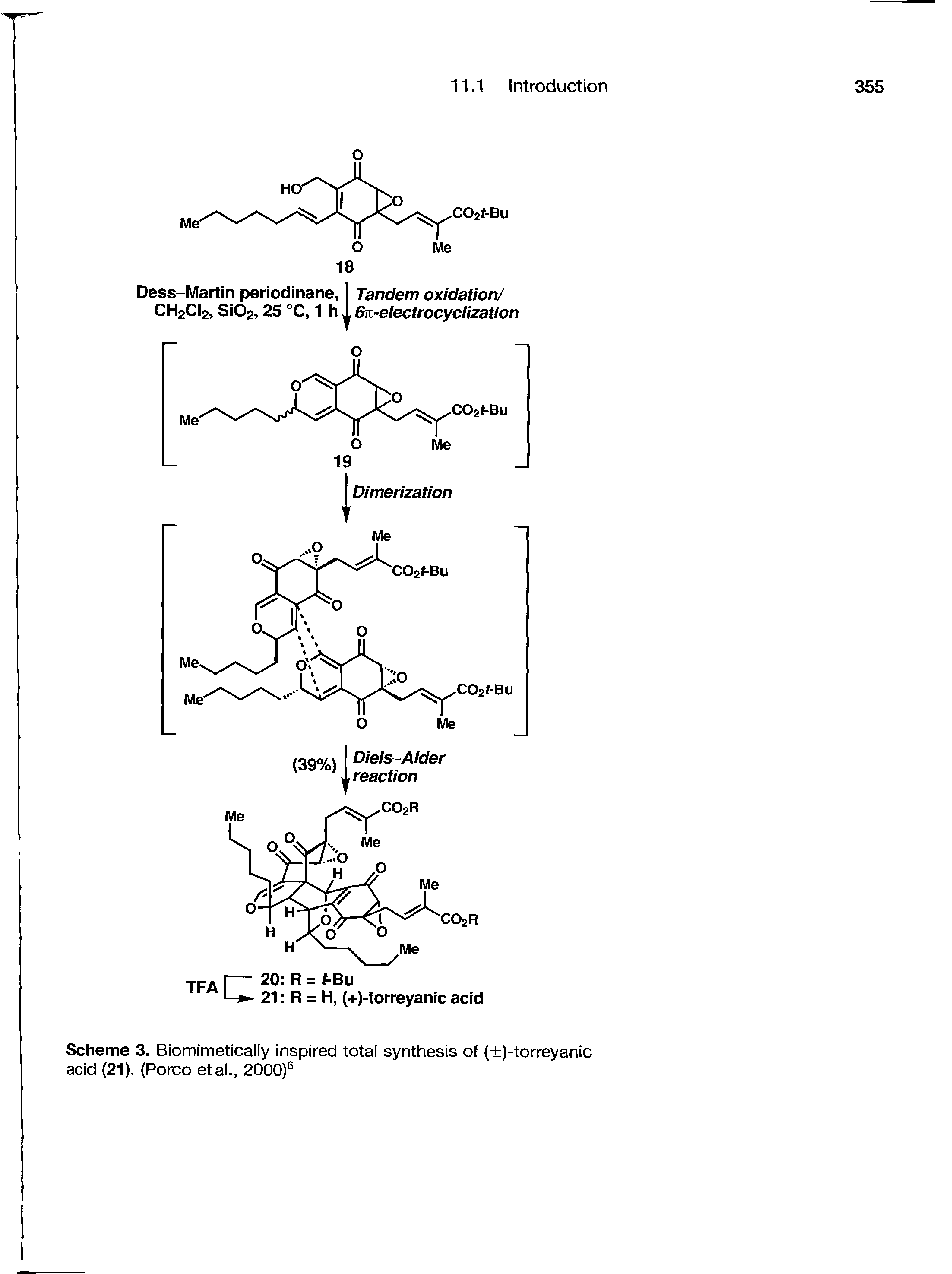Scheme 3. Biomimetically inspired total synthesis of (+)-torreyanic acid (21). (Porco etal., 2000) ...