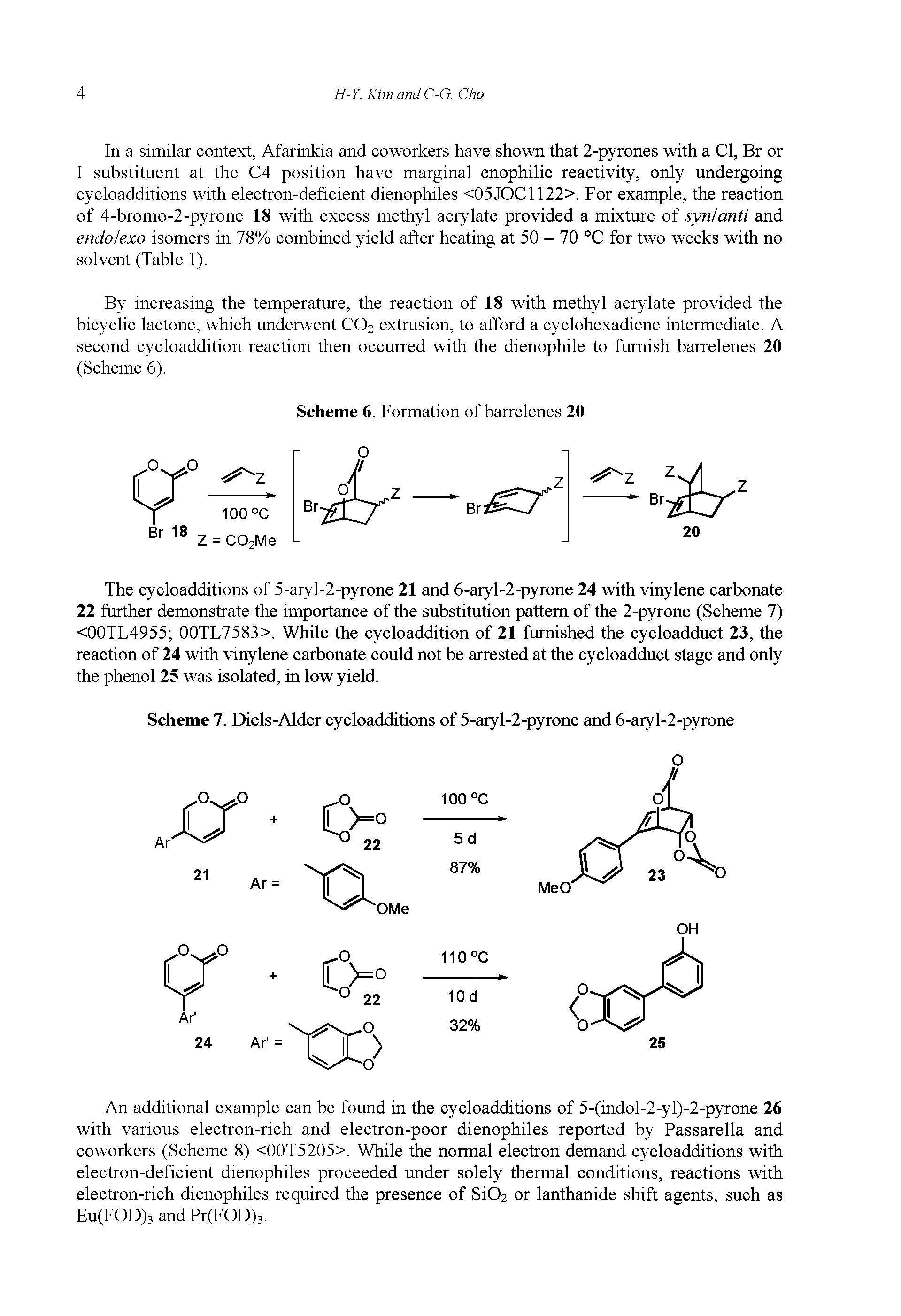 Scheme 7. Diels-Alder cycloadditions of 5-aryl-2-pyrone and 6-aryl-2-pyrone...