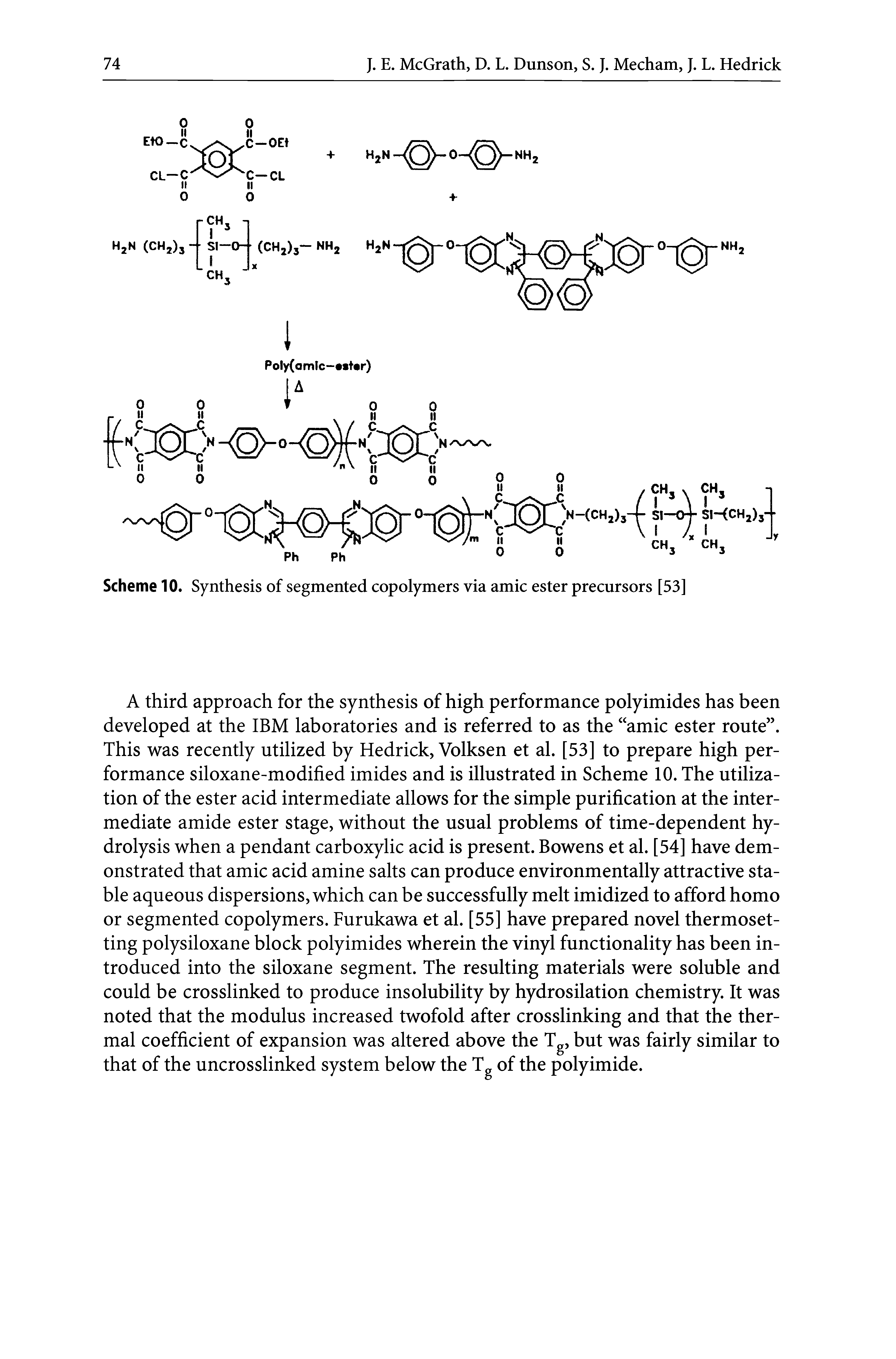 Scheme 10. Synthesis of segmented copolymers via amic ester precursors [53]...