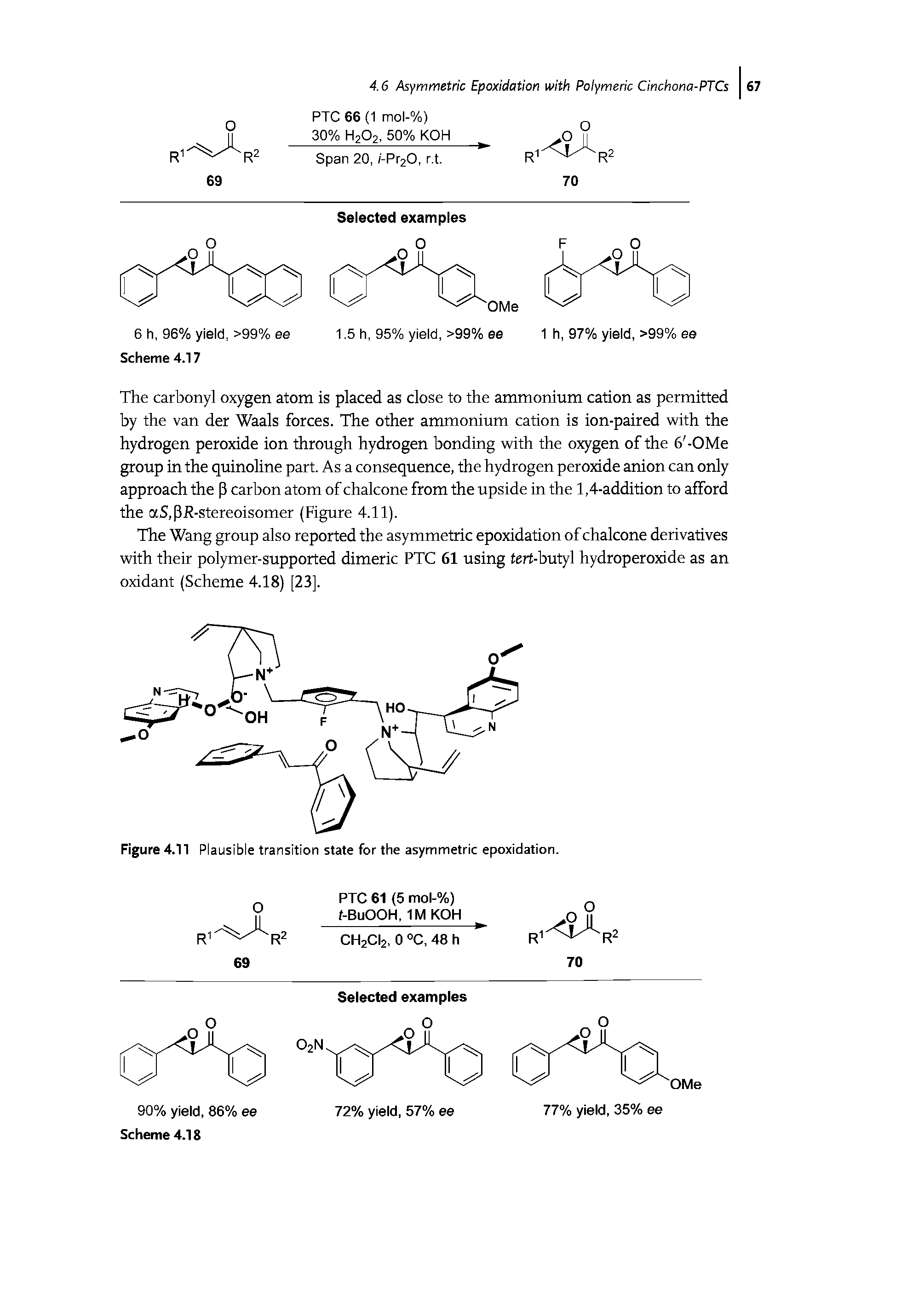 Figure 4.11 Plausible transition state for the asymmetric epoxidation.