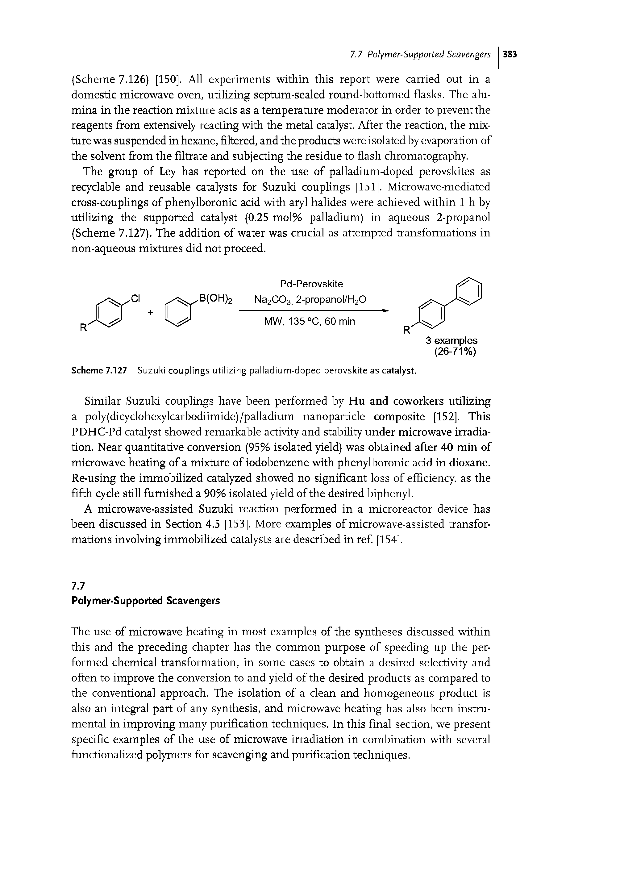 Scheme 7.127 Suzuki couplings utilizing palladium-doped perovskite as catalyst.