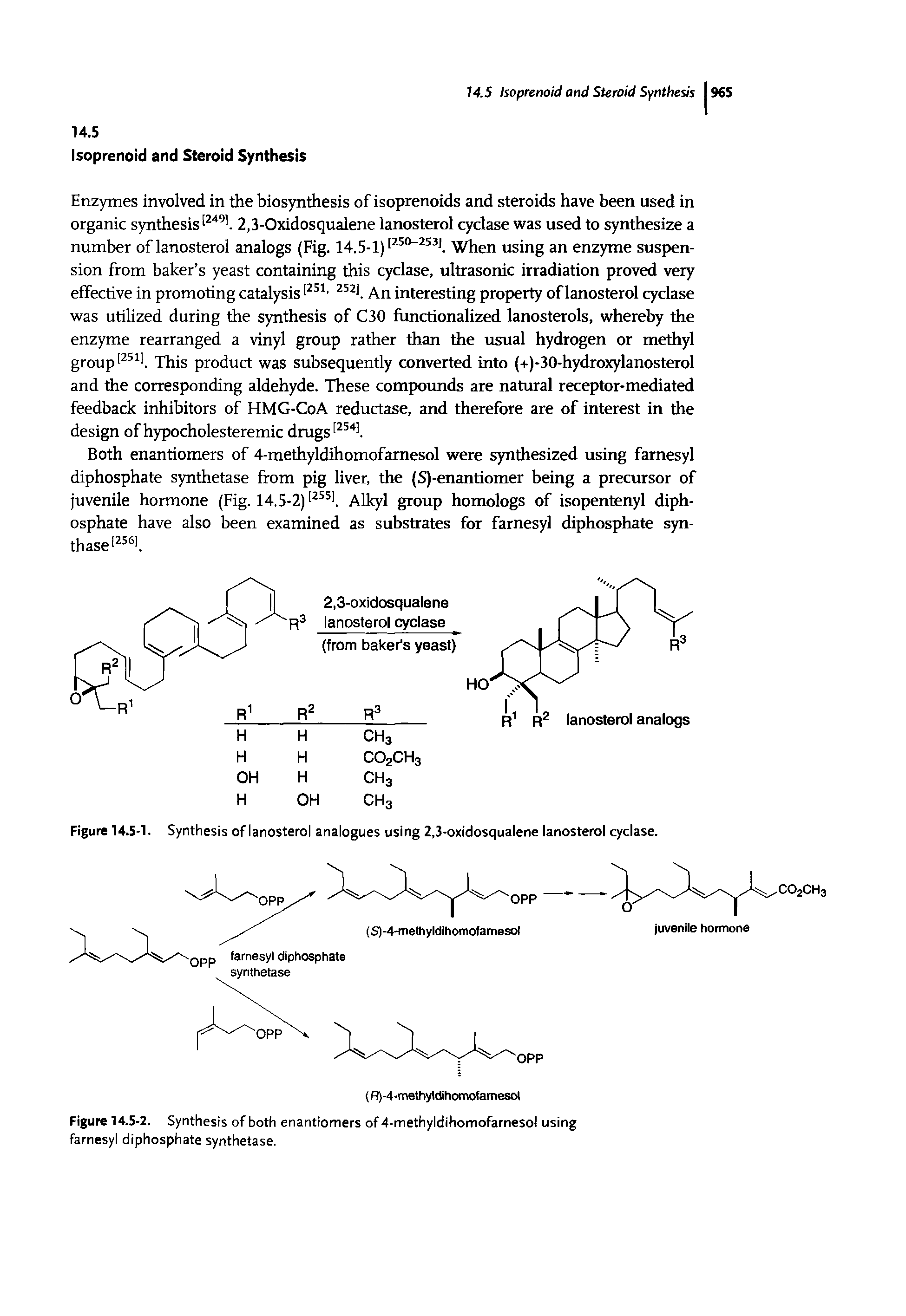 Figure 14.5-1. Synthesis of lanosterol analogues using 2,3-oxidosqualene lanosterol cyclase.