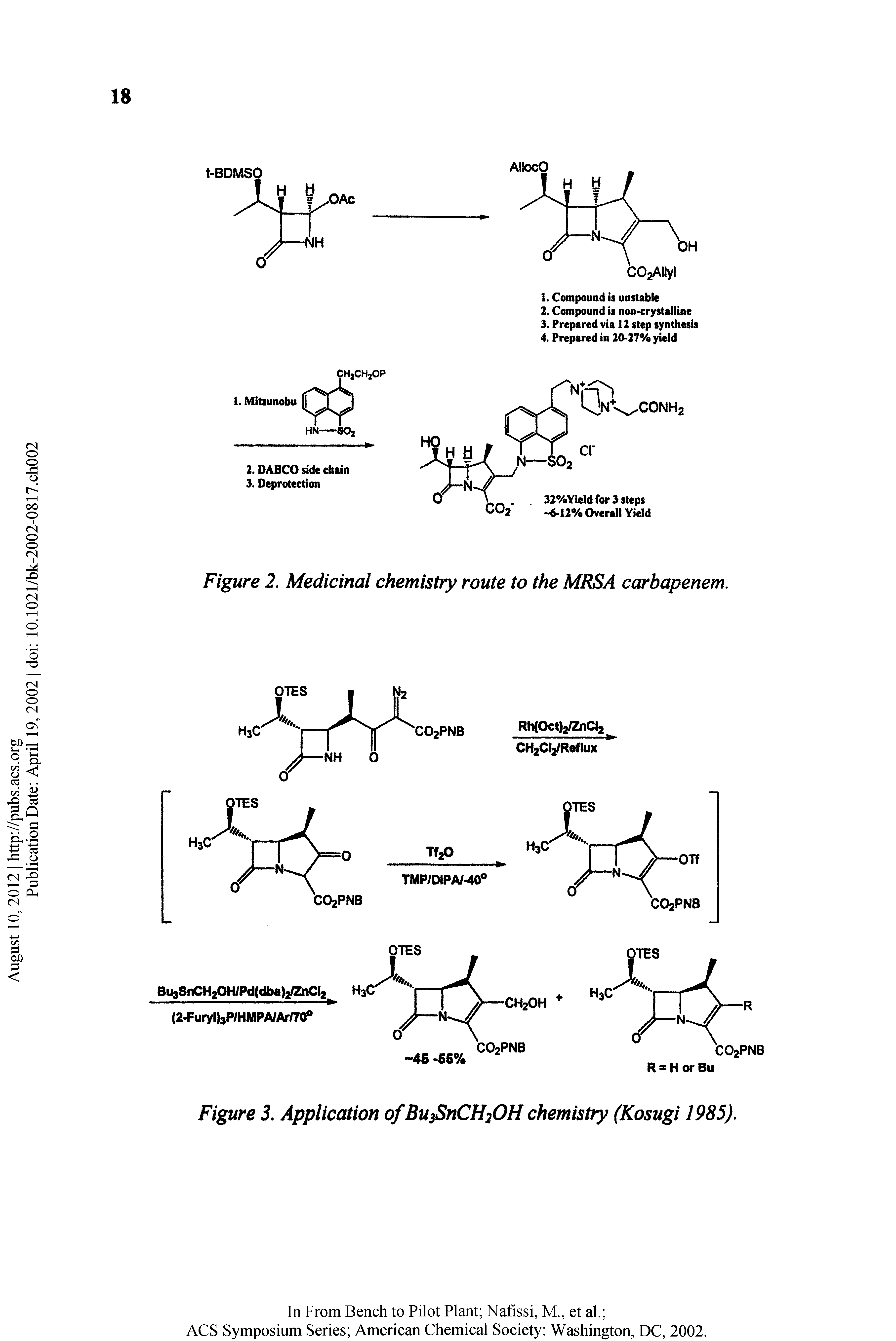 Figure 2, Medicinal chemistry route to the MRSA carbapenem.