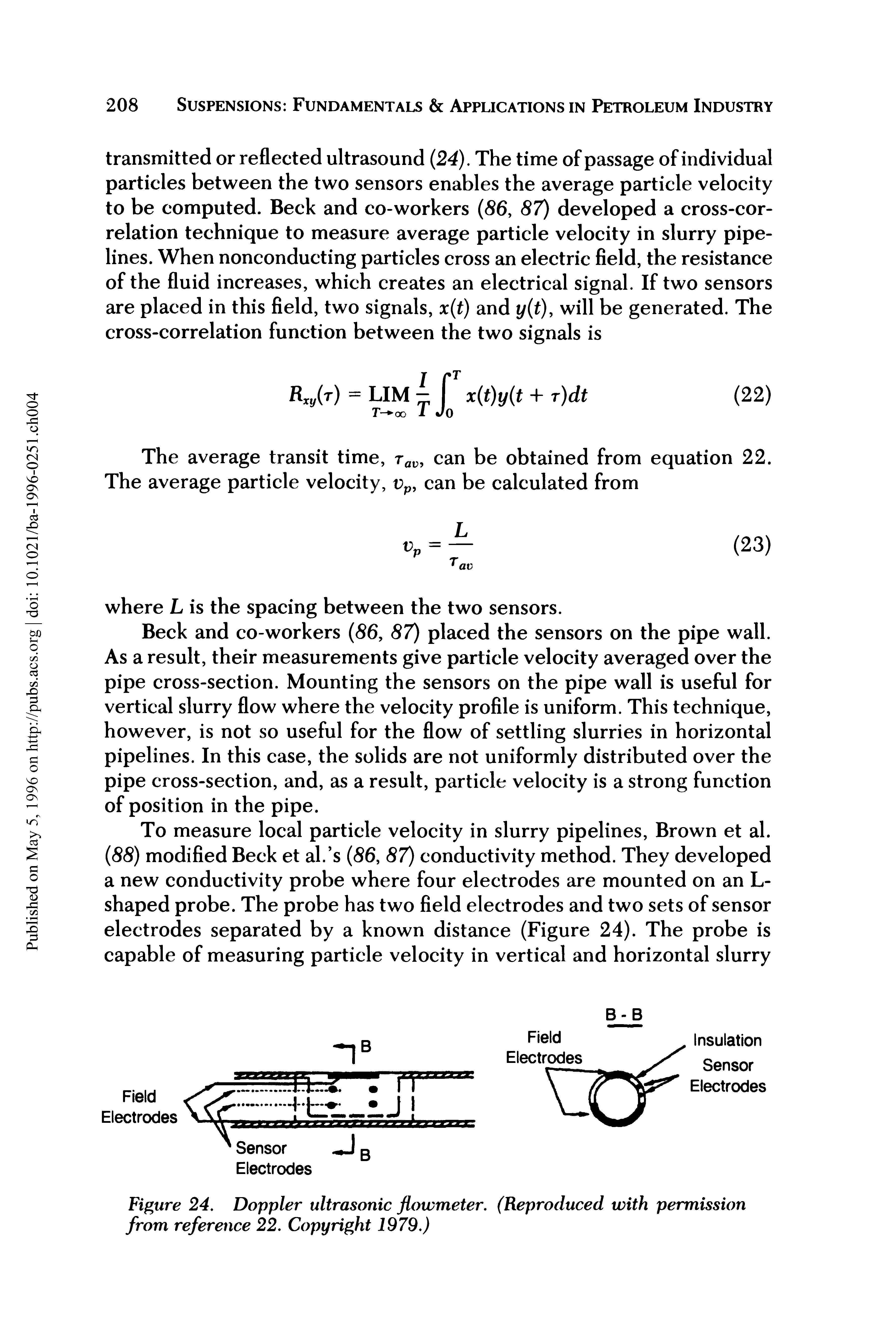 Figure 24. Doppler ultrasonic flowmeter. (Reproduced with permission from reference 22. Copyright 1979.)...