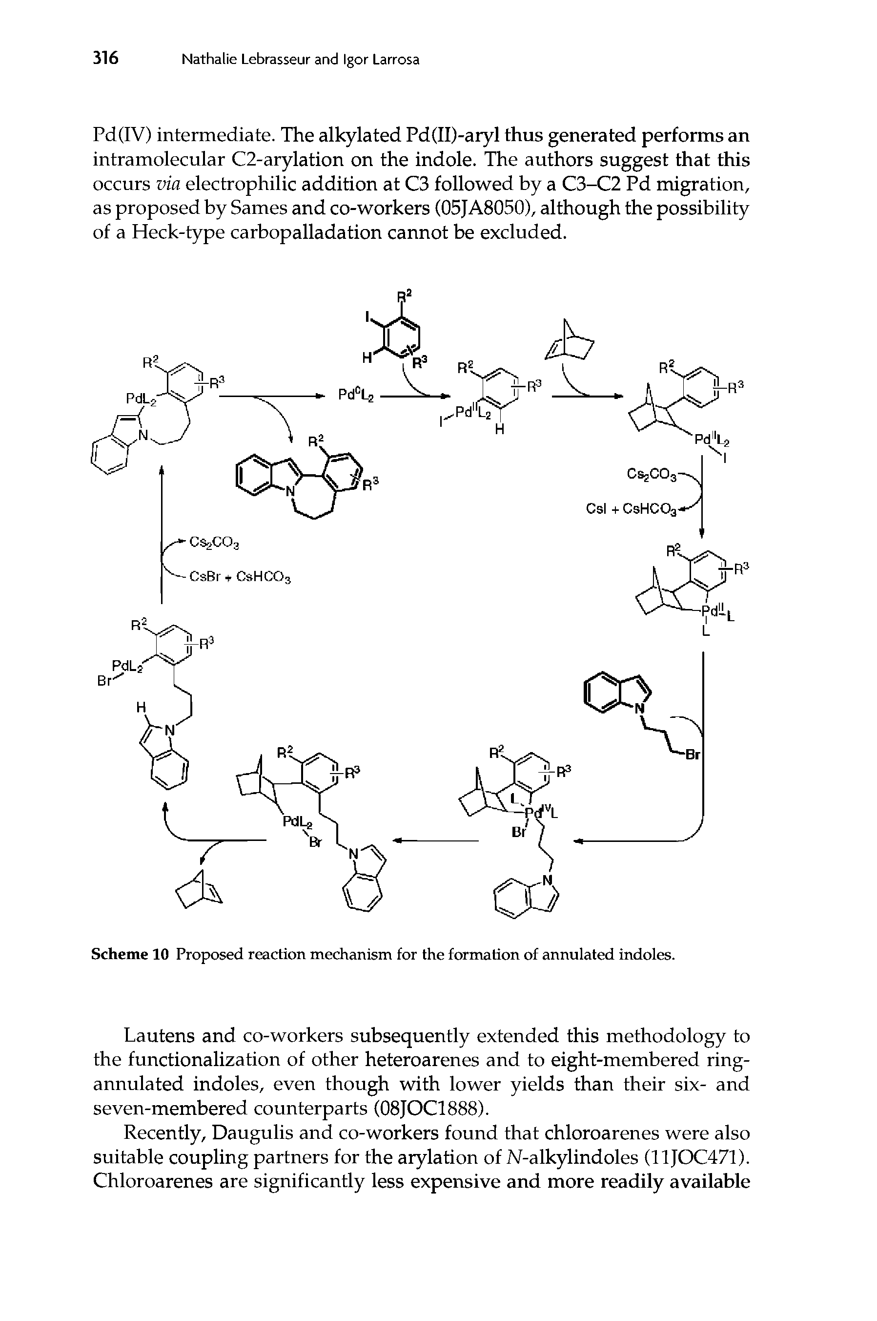 Scheme 10 Proposed reaction mechanism for the formation of annulated indoles.