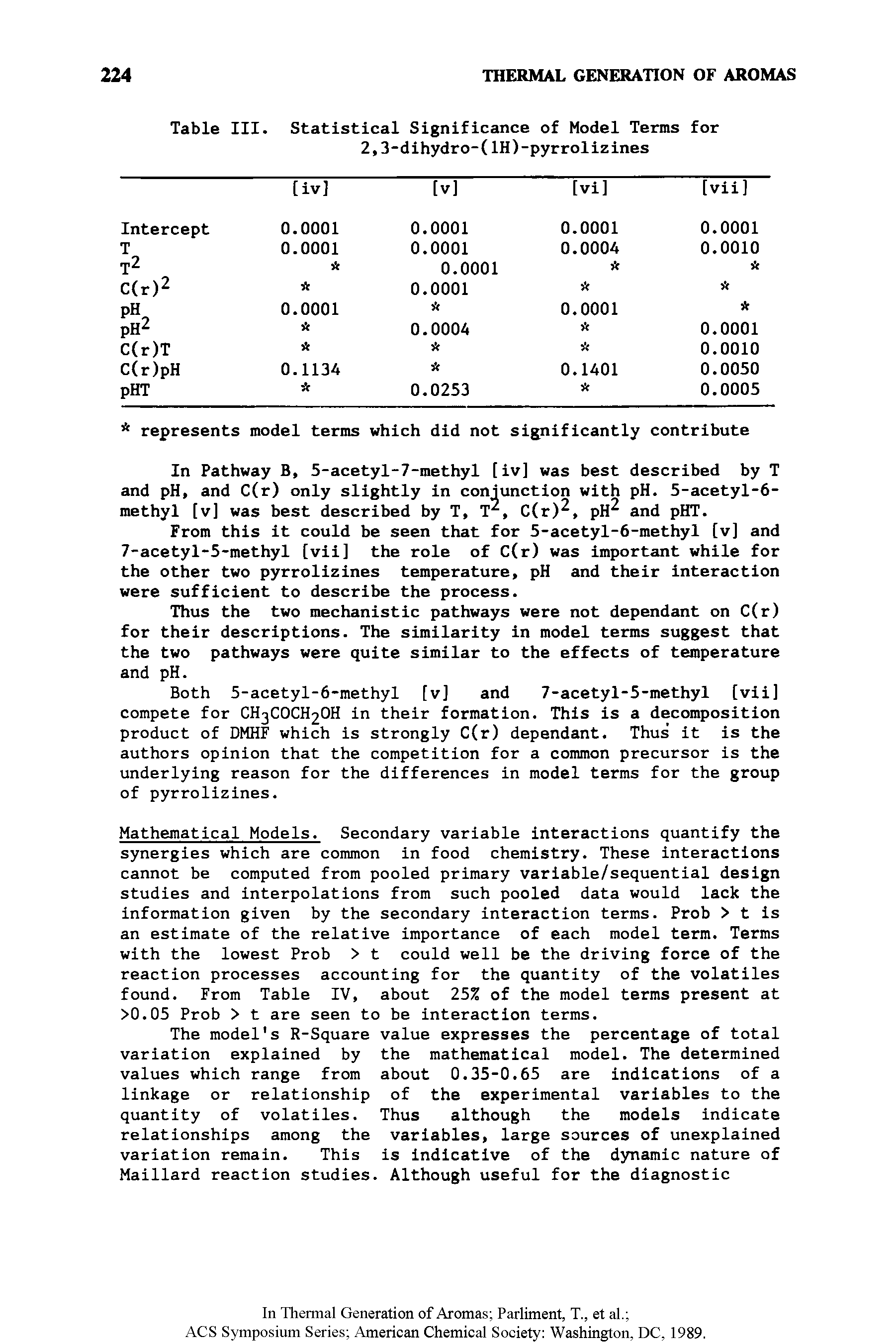 Table III. Statistical Significance of Model Terms for 2,3-dihydro-(lH)-pyrrolizines...