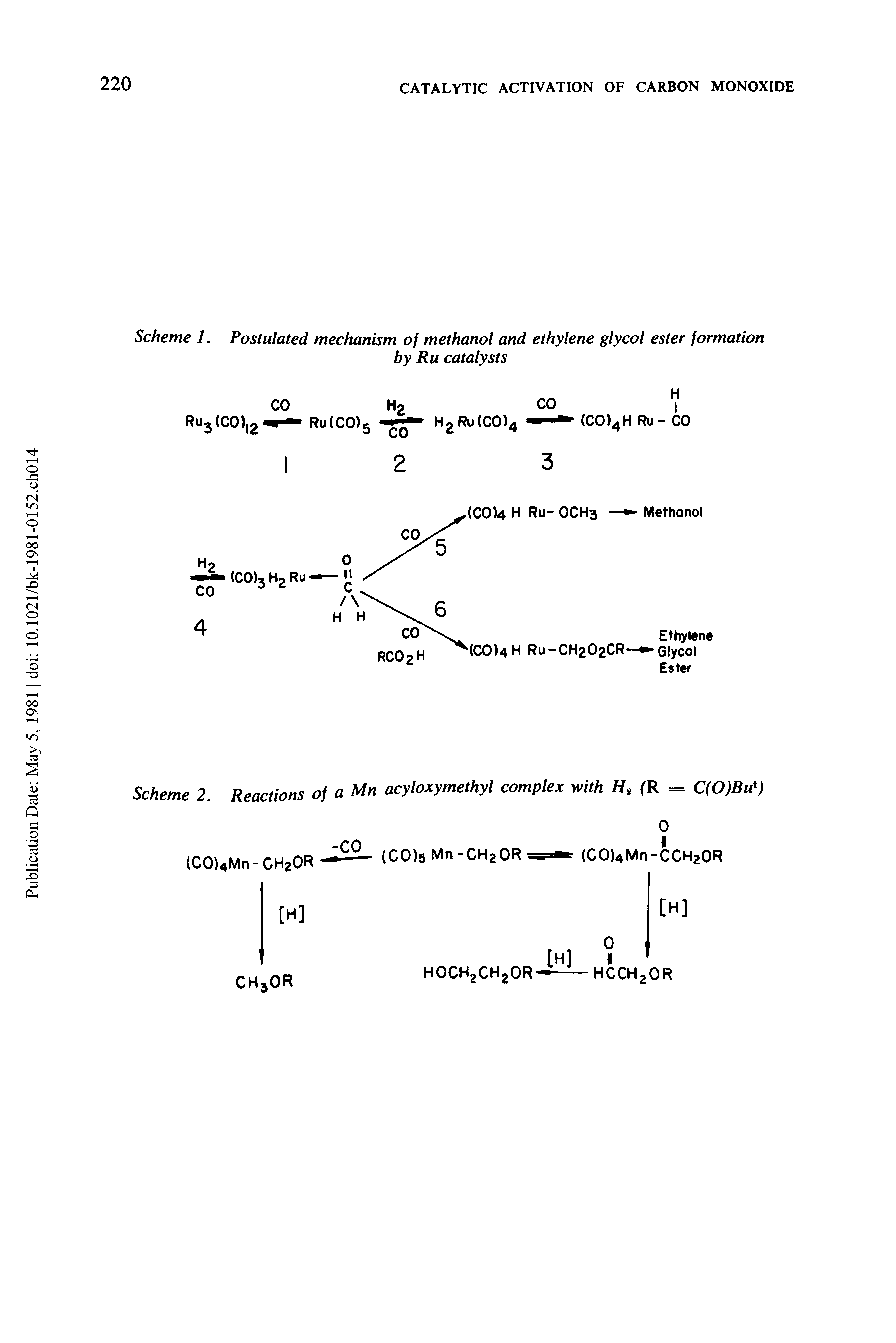 Scheme 1. Postulated mechanism of methanol and ethylene glycol ester formation...