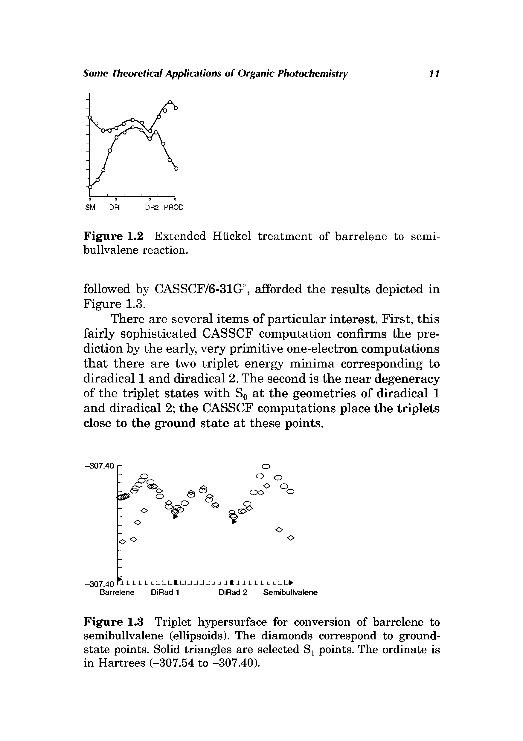 Figure 1.2 Extended Htickel treatment of barrelene to semi-bullvalene reaction.