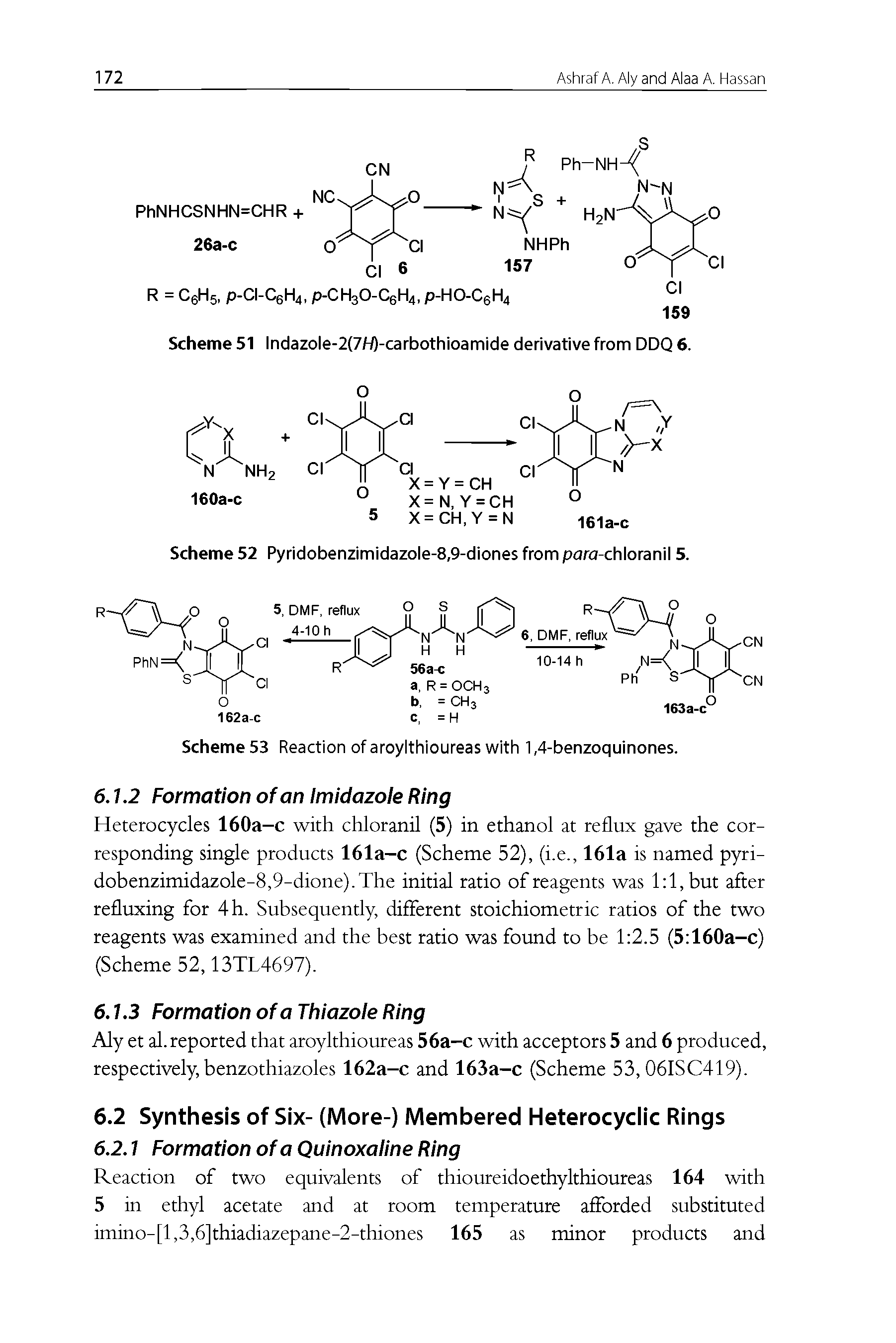 Scheme 52 Pyridobenzimidazole-8,9-diones from para-chloranil 5.