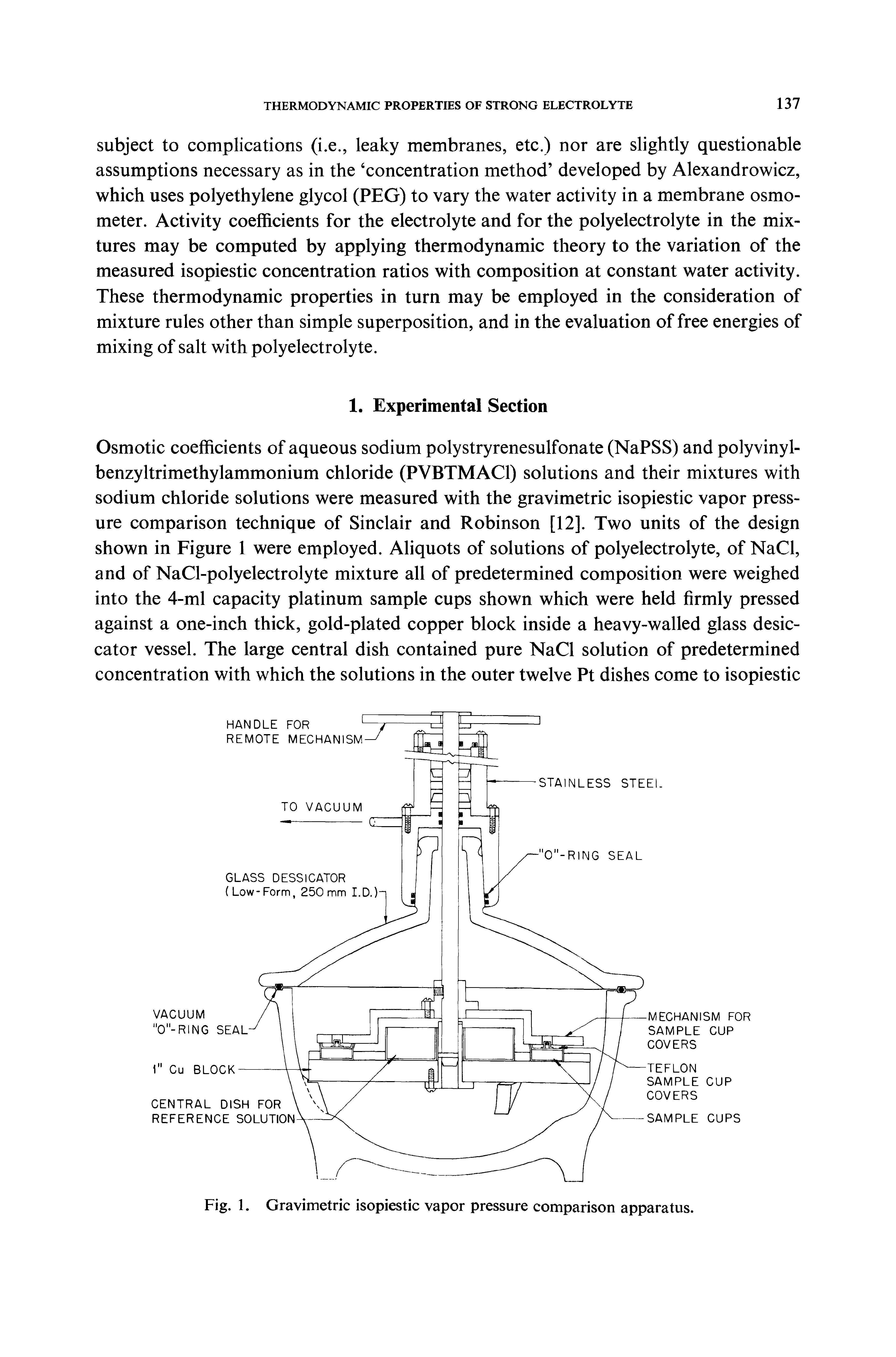 Fig. 1. Gravimetric isopiestic vapor pressure comparison apparatus.