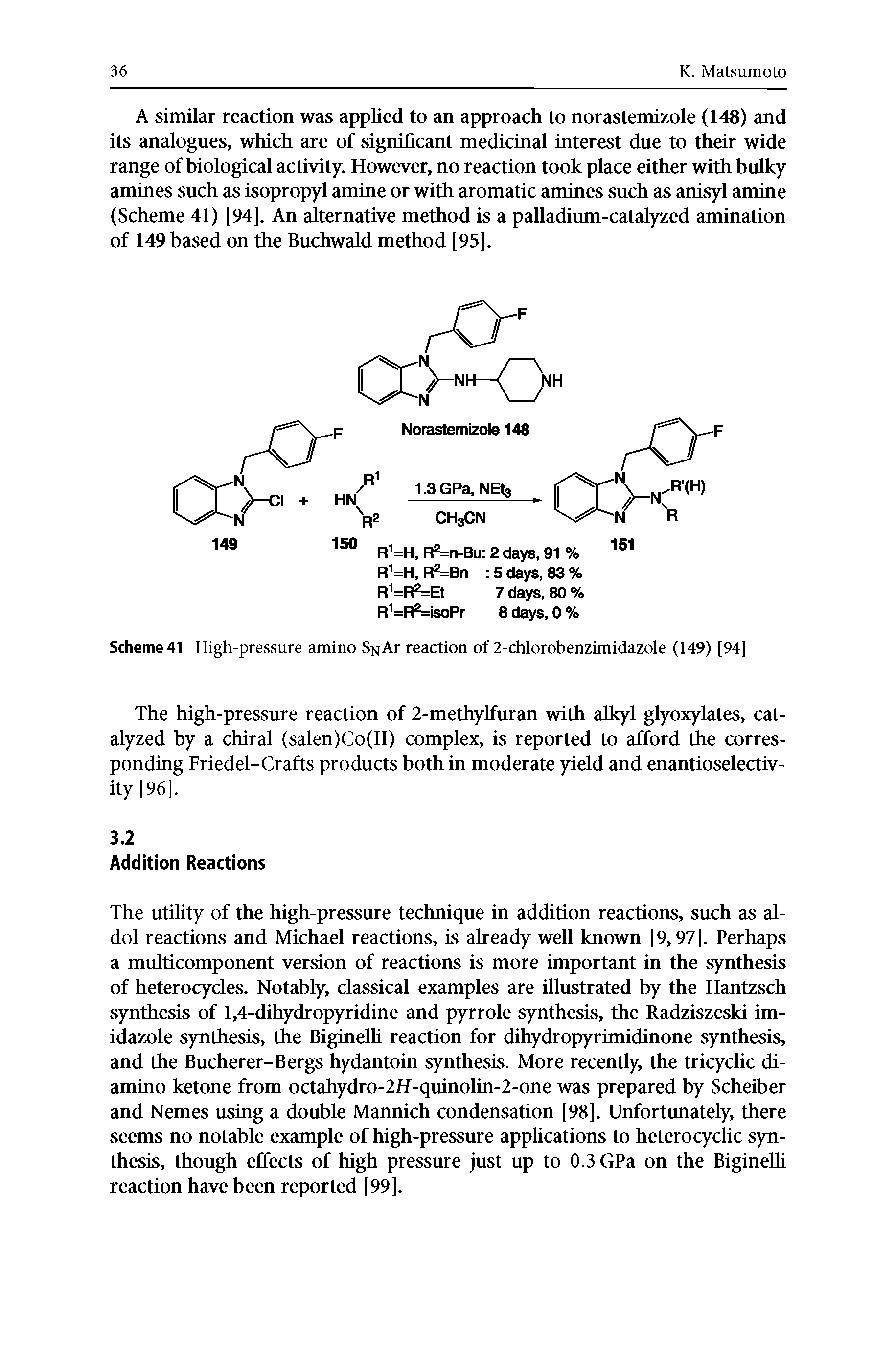 Scheme 41 High-pressure amino SnAt reaction of 2-chlorobenzimidazole (149) [94]...