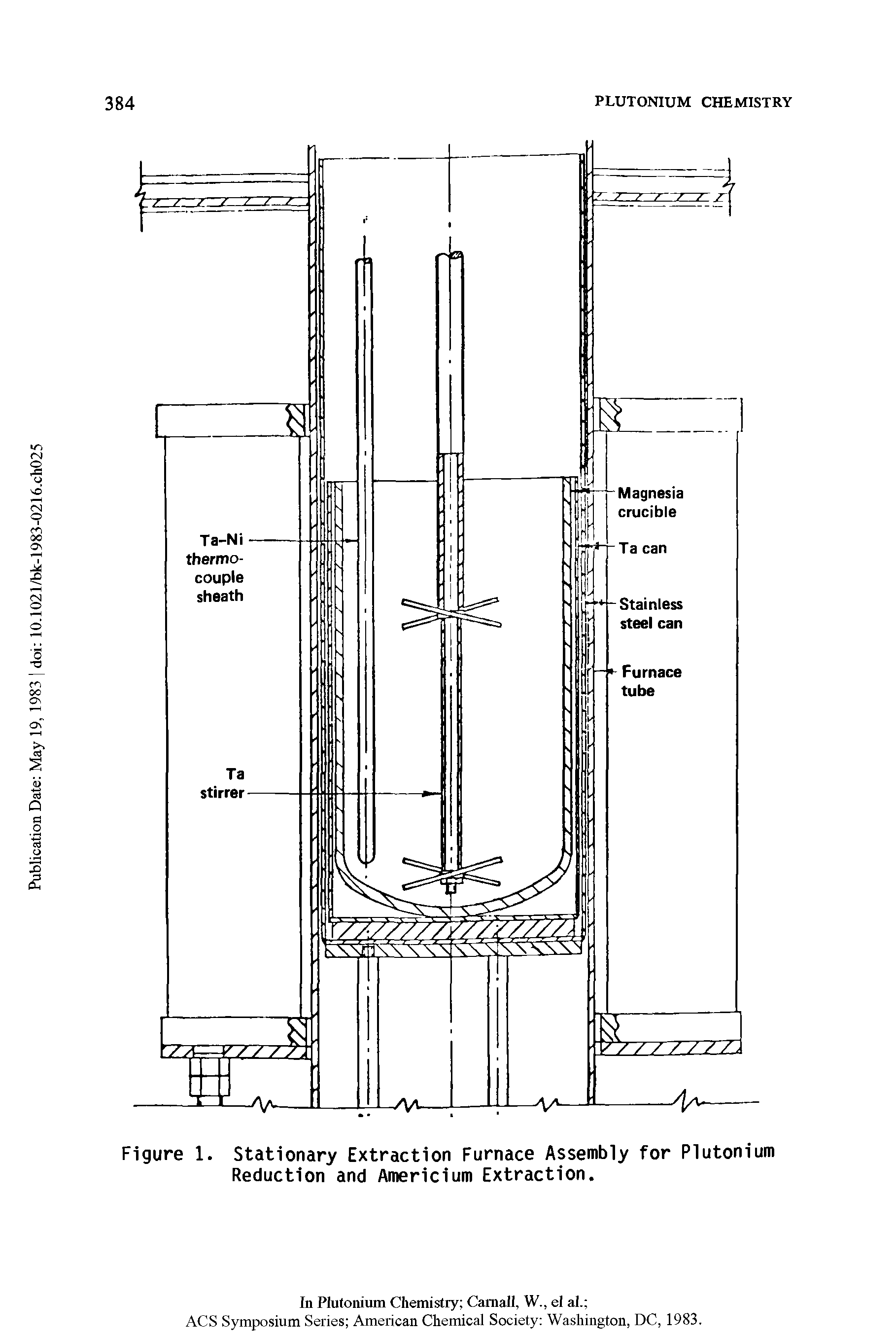 Figure 1. Stationary Extraction Furnace Assembly for Plutonium Reduction and Americium Extraction.