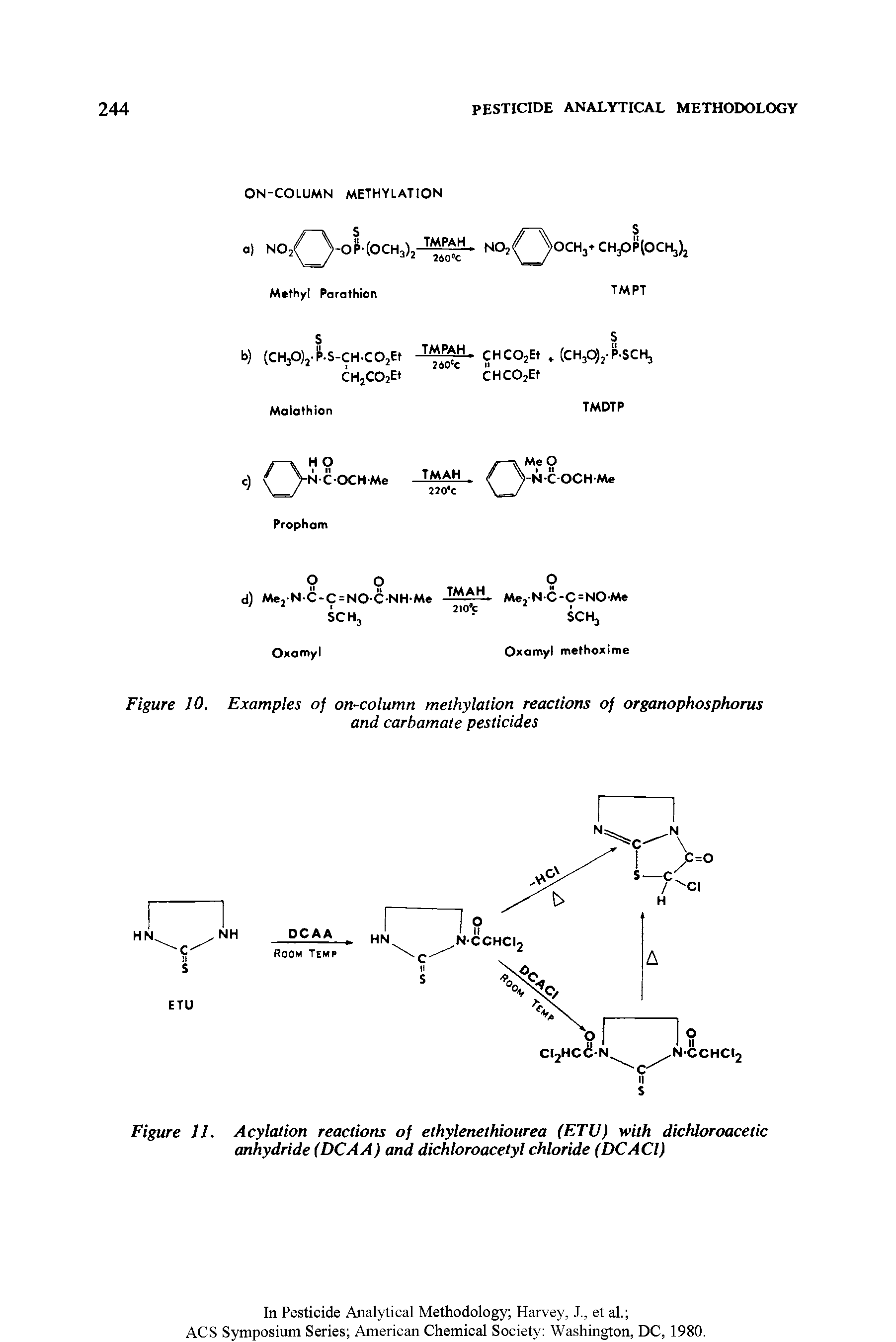 Figure 10. Examples of on-column methylation reactions of organophosphorus...