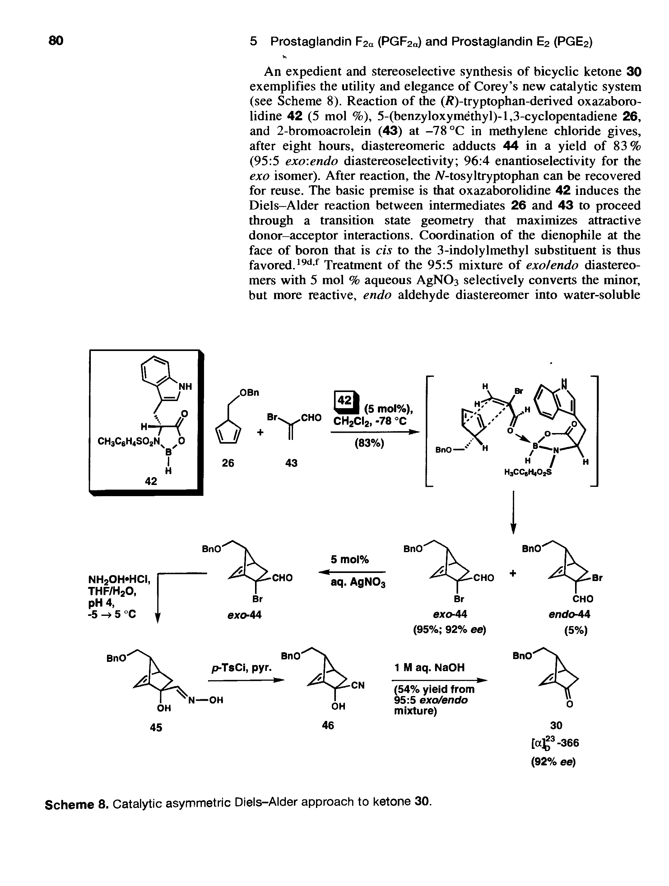 Scheme 8. Catalytic asymmetric Diels-Alder approach to ketone 30.