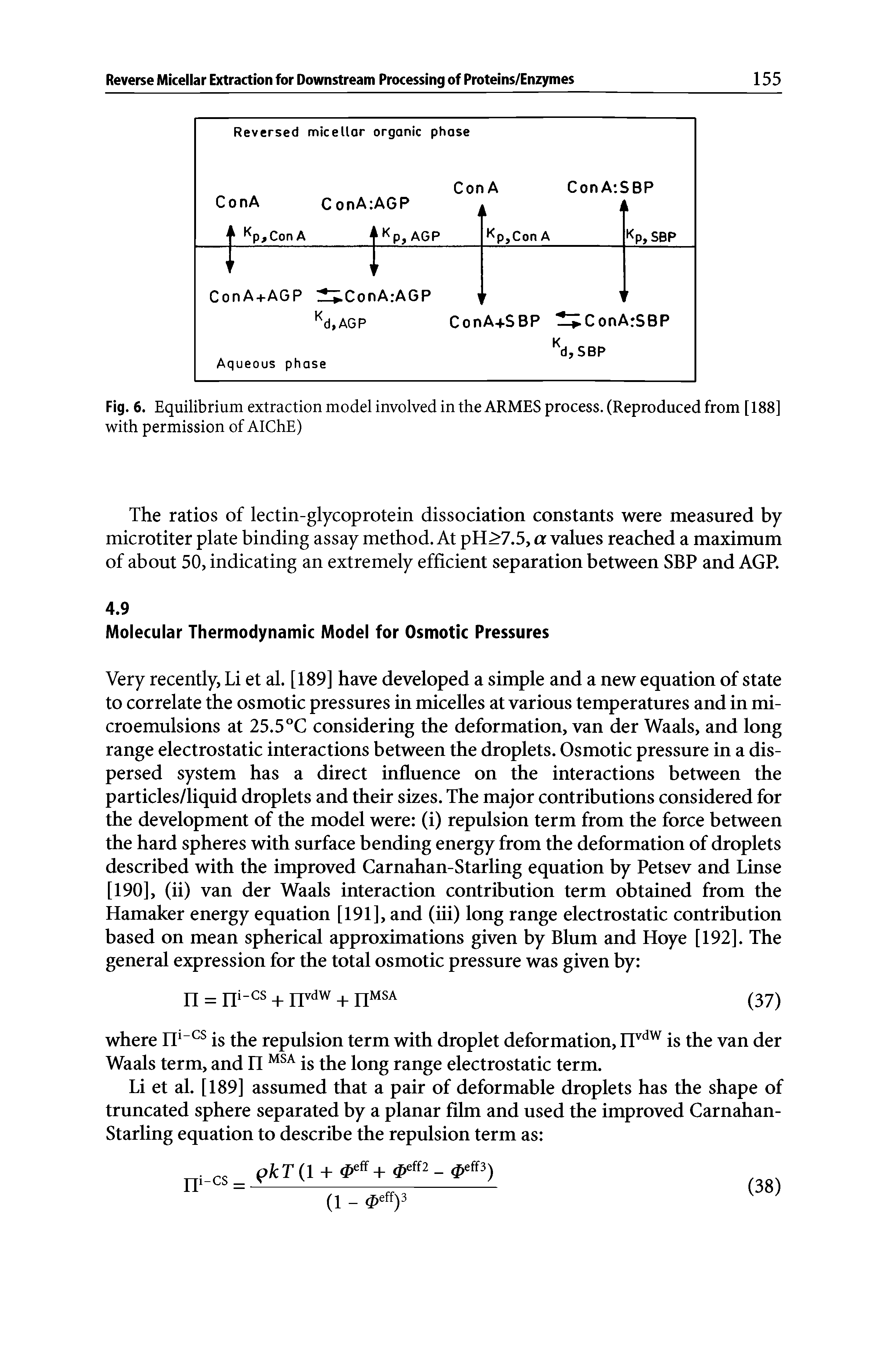 Fig. 6. Equilibrium extraction model involved in the ARMES process. (Reproduced from [188] with permission of AIChE)...