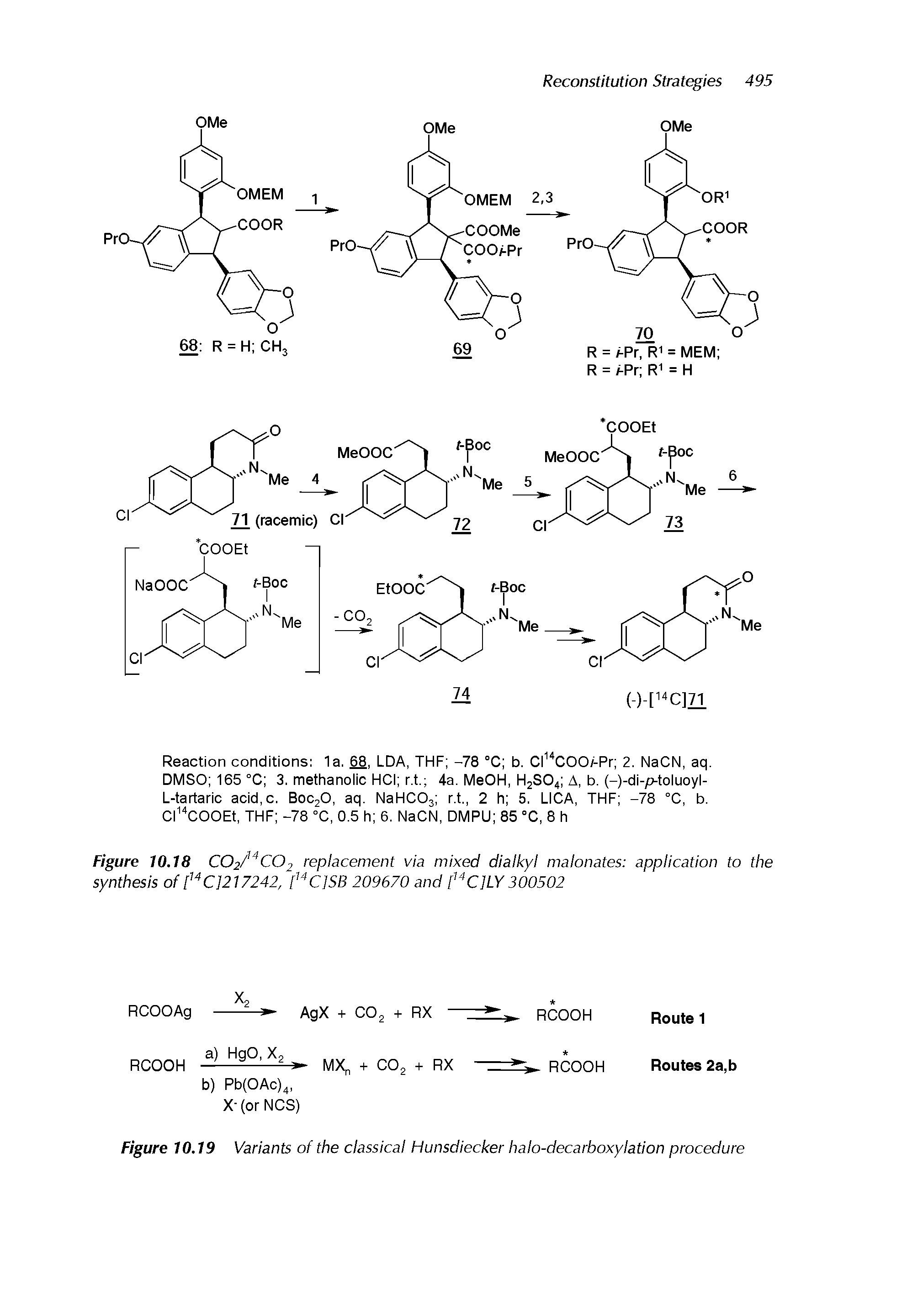 Figure 10.19 Variants of the classical Hunsdiecker halo-decarboxylation procedure...