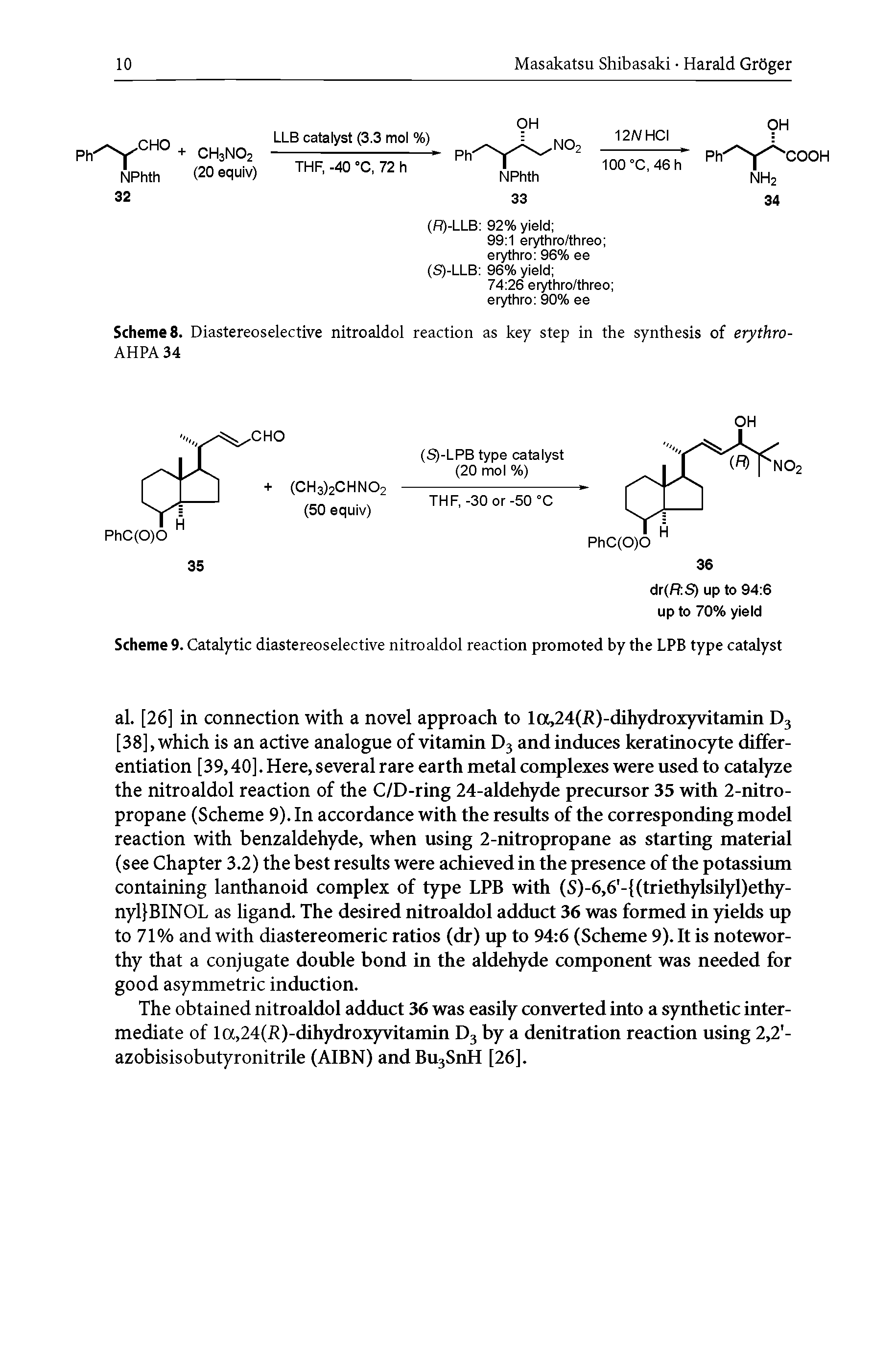 Scheme 9. Catalytic diastereoselective nitroaldol reaction promoted by the LPB type catalyst...
