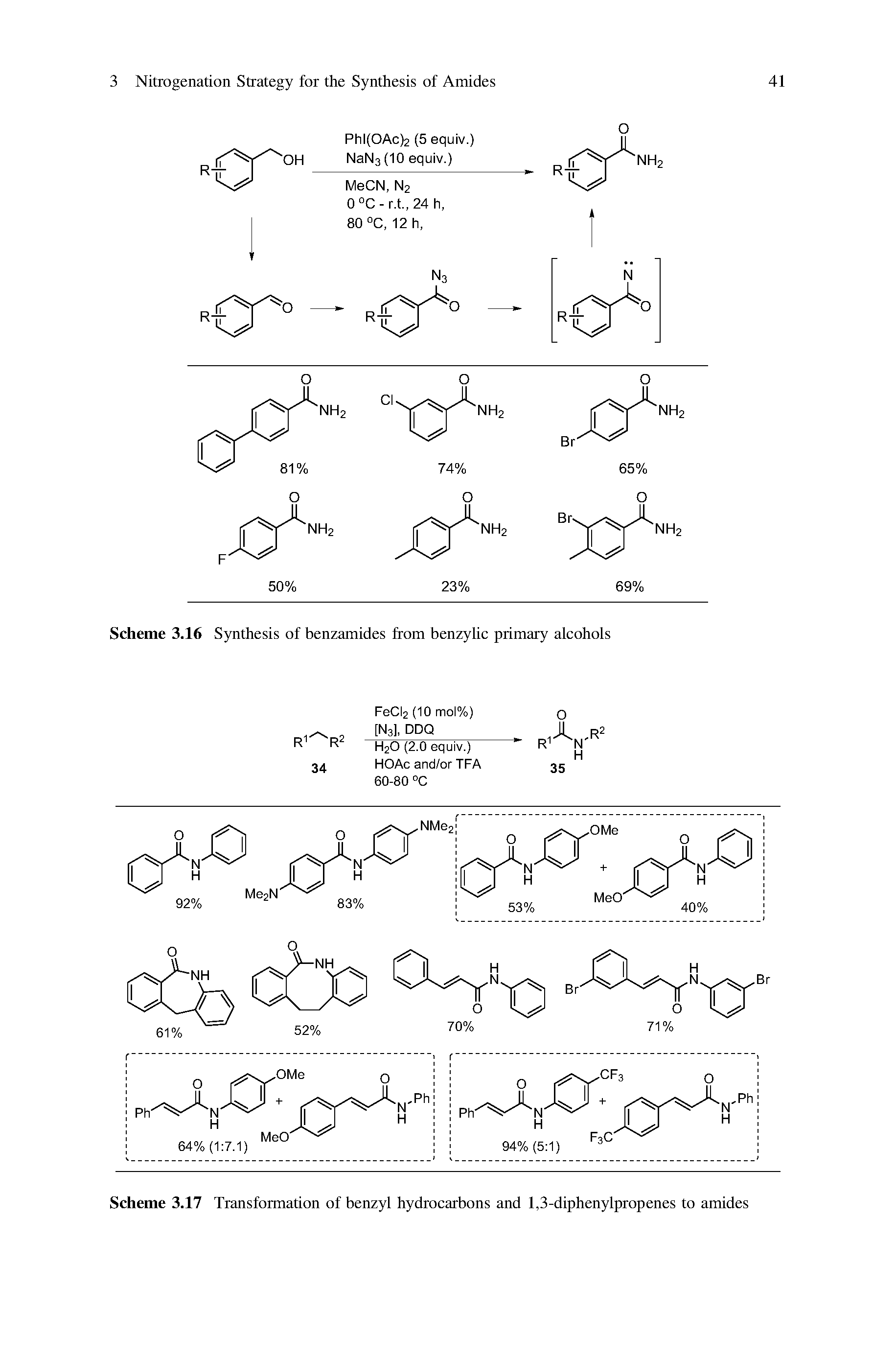 Scheme 3.16 Synthesis of benzamides from benzylic primary alcohols...