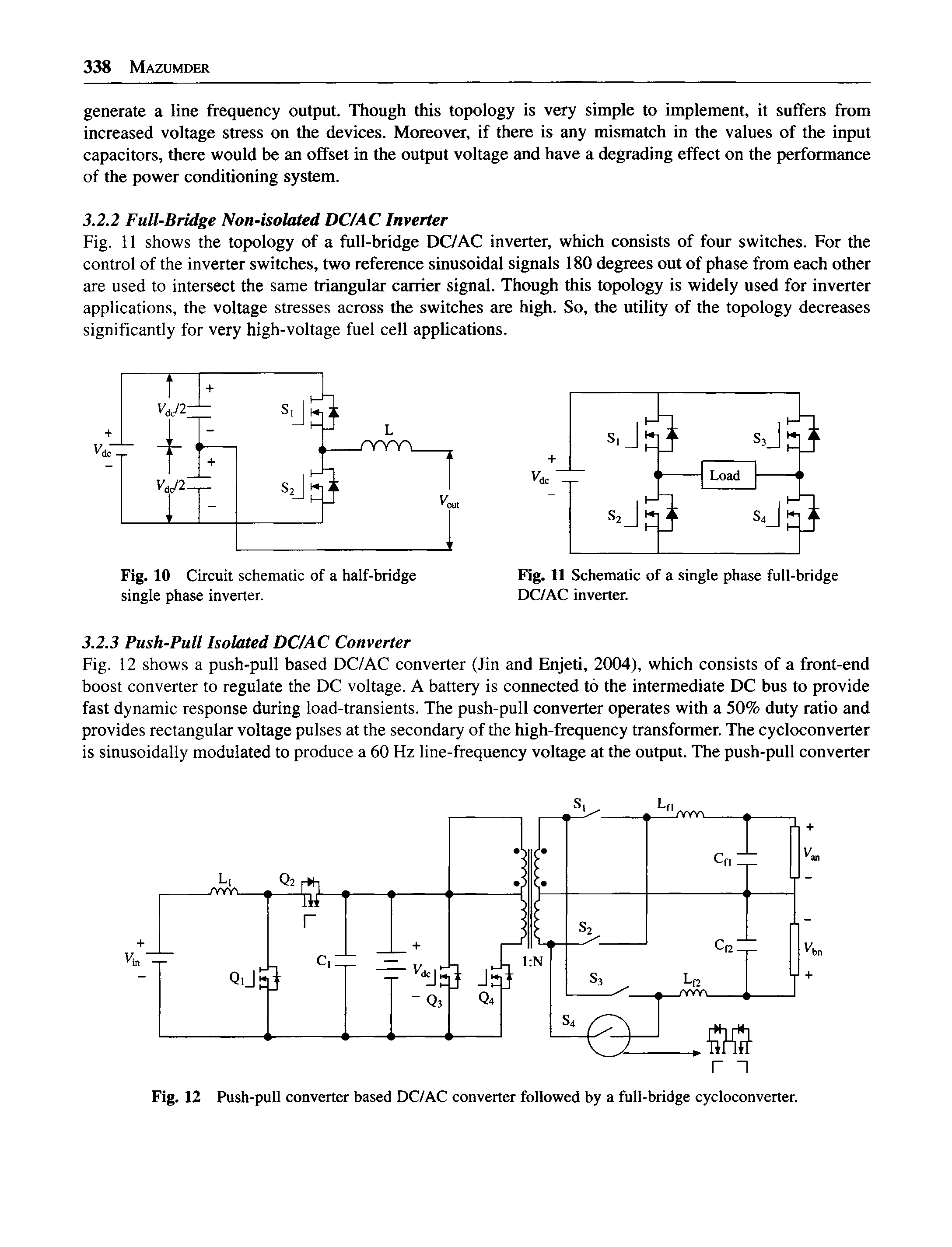 Fig. 12 Push-pull converter based DC/AC converter followed by a full-bridge cycloconverter.
