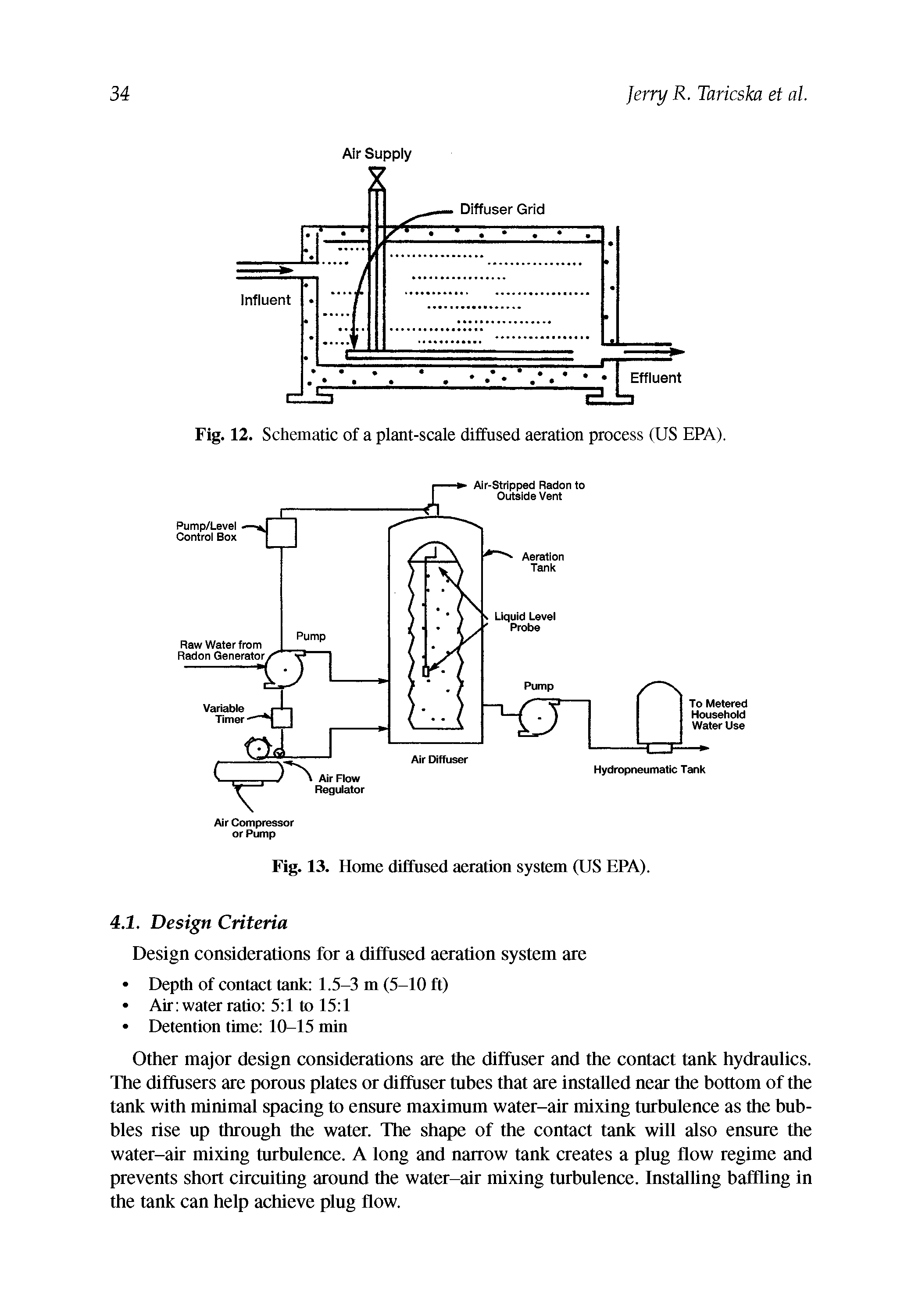 Fig. 12. Schematic of a plant-scale diffused aeration process (US ERA).
