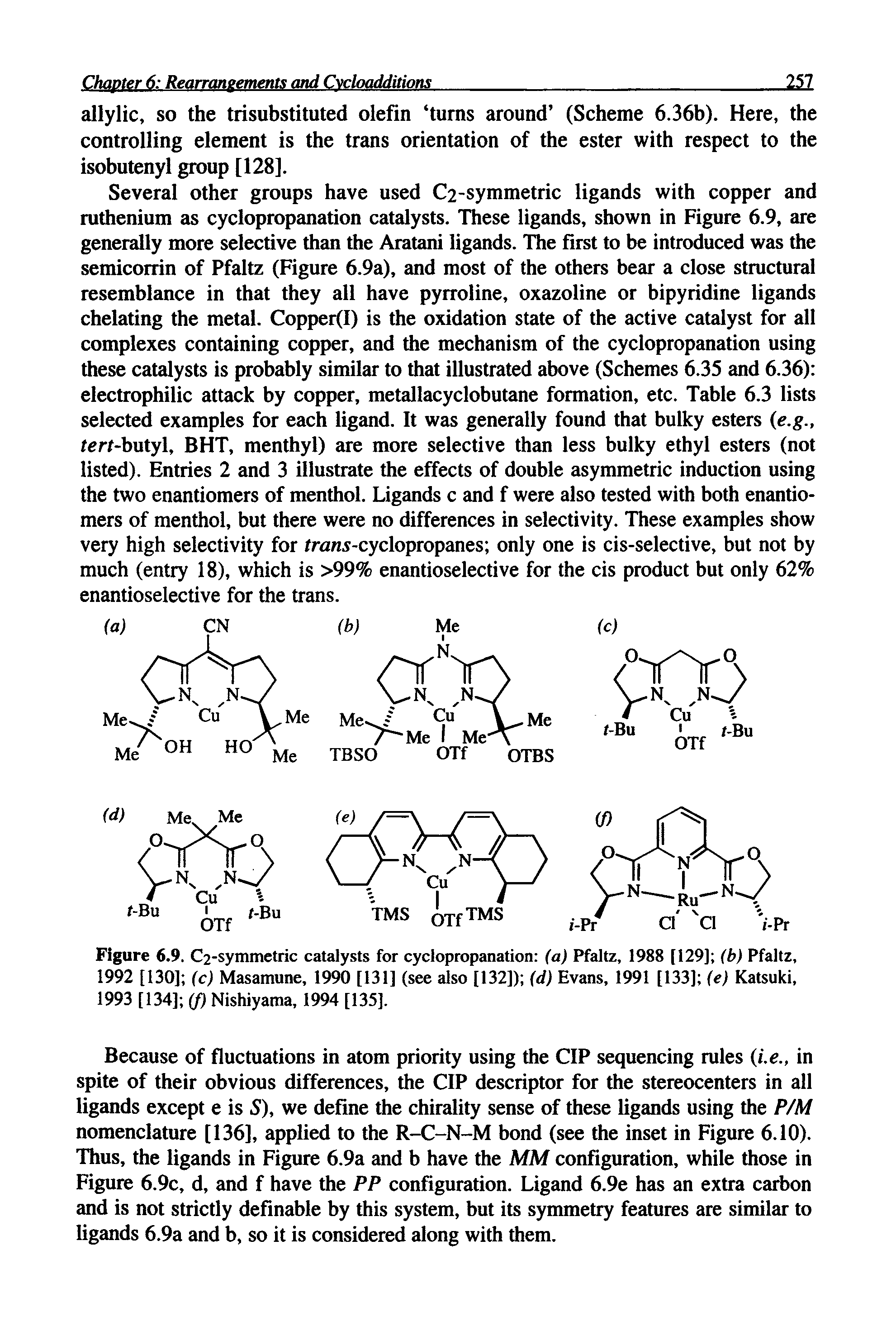 Figure 6.9. C2-symmetric catalysts for cyclopropanation (a) Pfaltz, 1988 [129] (b) Pfaltz,...