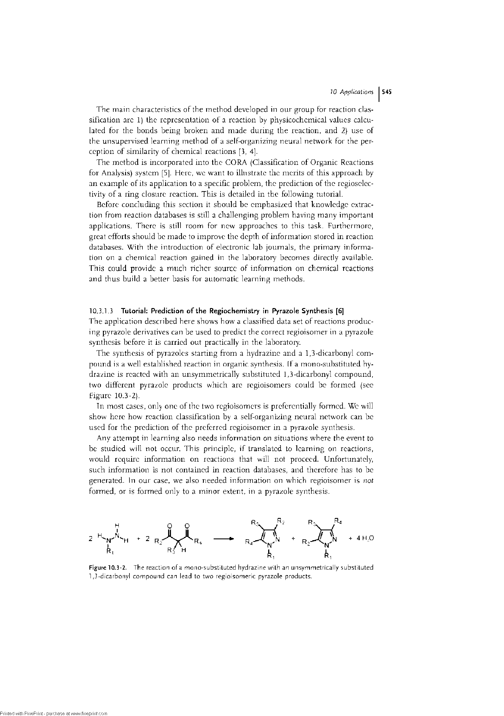 Figure 10.3-2. The reaction ofa mono-substiluted hydrazine v/ilh an unsymmetrically substituted 1,3-dicarboiiyl compound can lead to two regioisomeric pyrazole products.