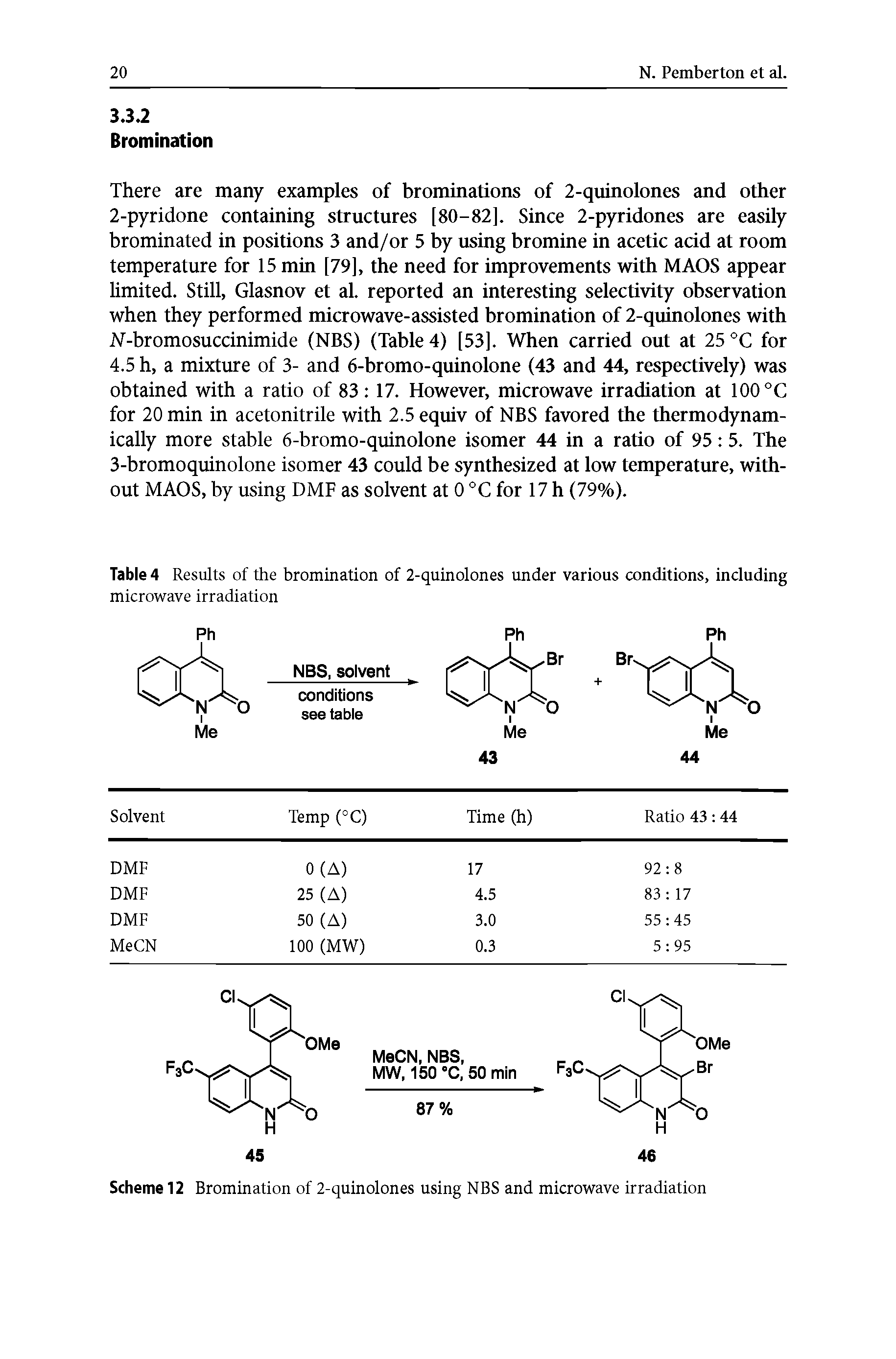 Scheme 12 Bromination of 2-quinolones using NBS and microwave irradiation...
