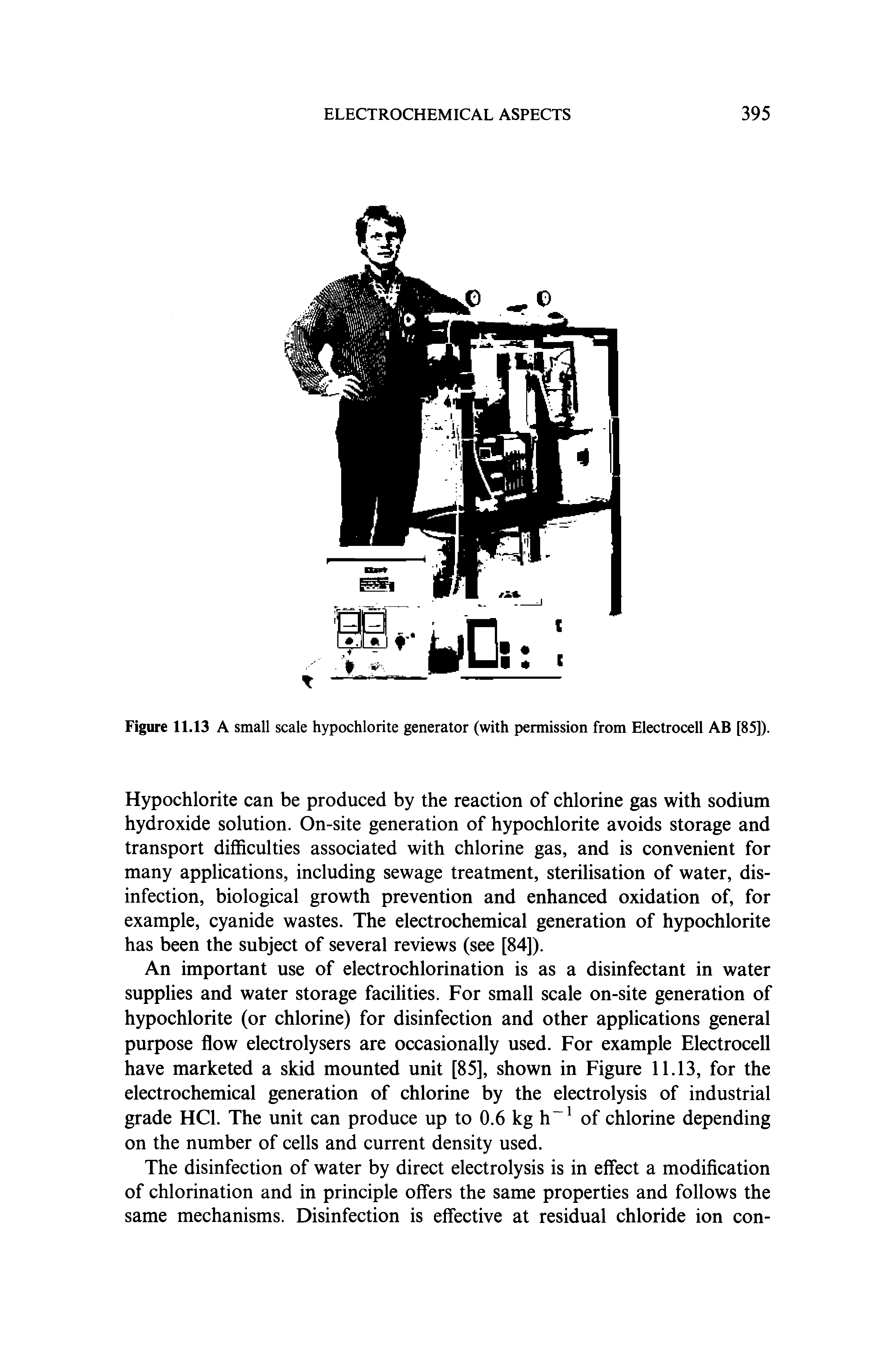 Figure 11.13 A small scale hypochlorite generator (with permission from Electrocell AB [85]).